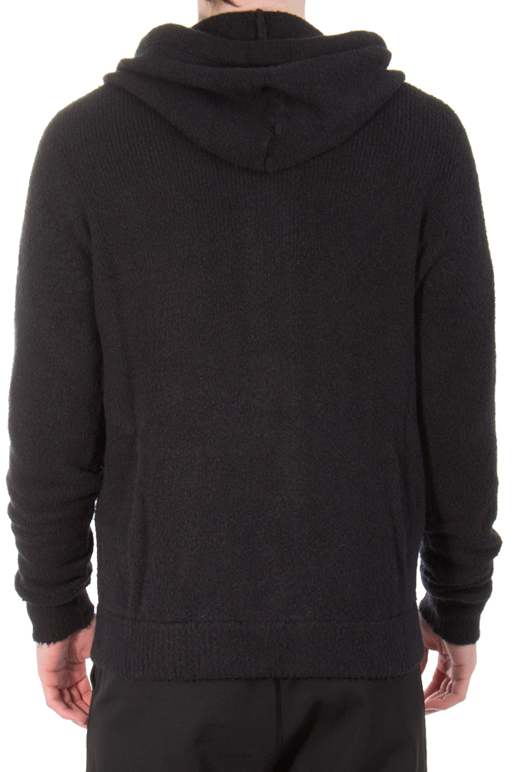 ROBERTO COLLINA Hooded Cardigan with Patch Pockets