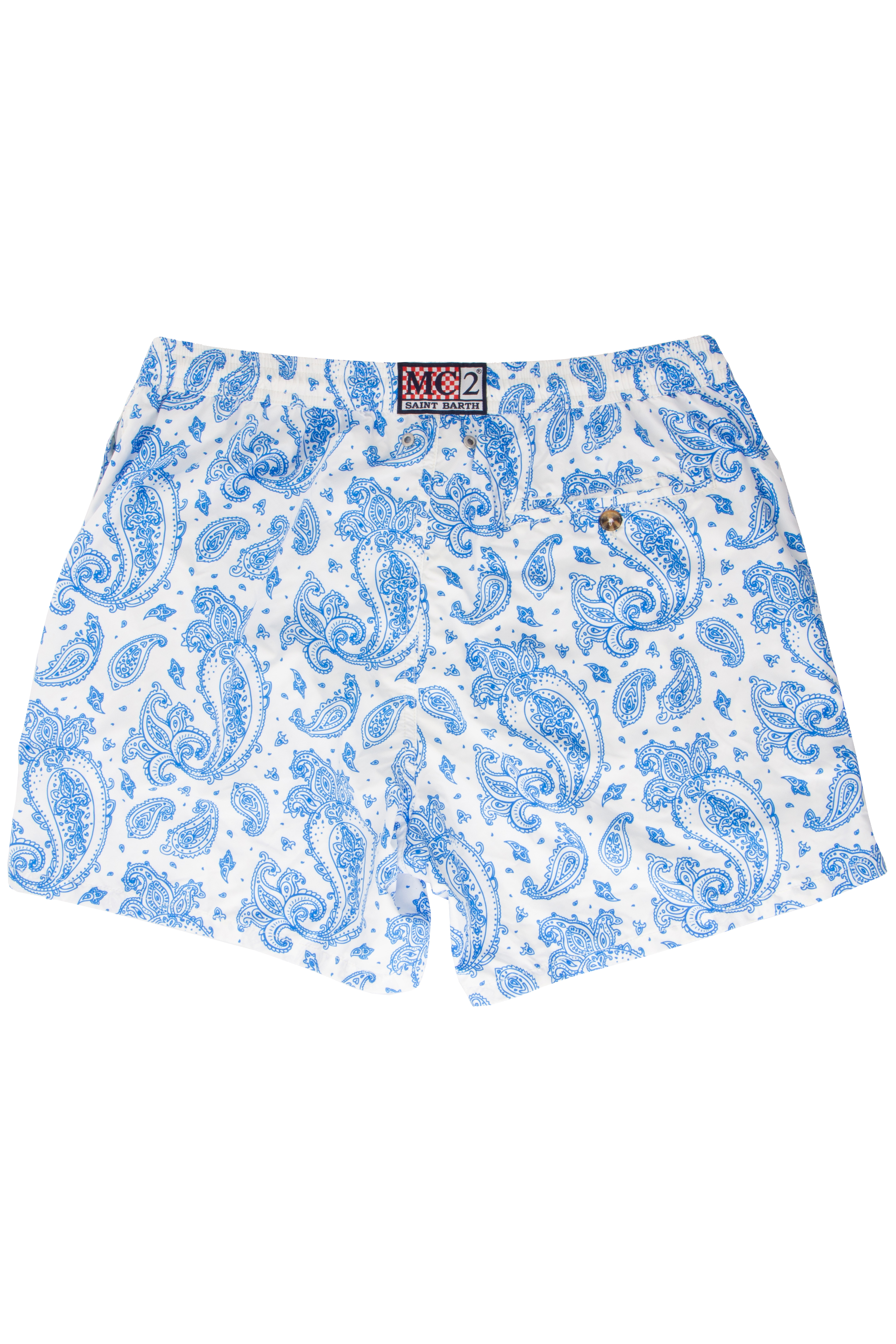 MC 2 SAINT BARTH Elegant Paisley Print Swim Shorts Lighting