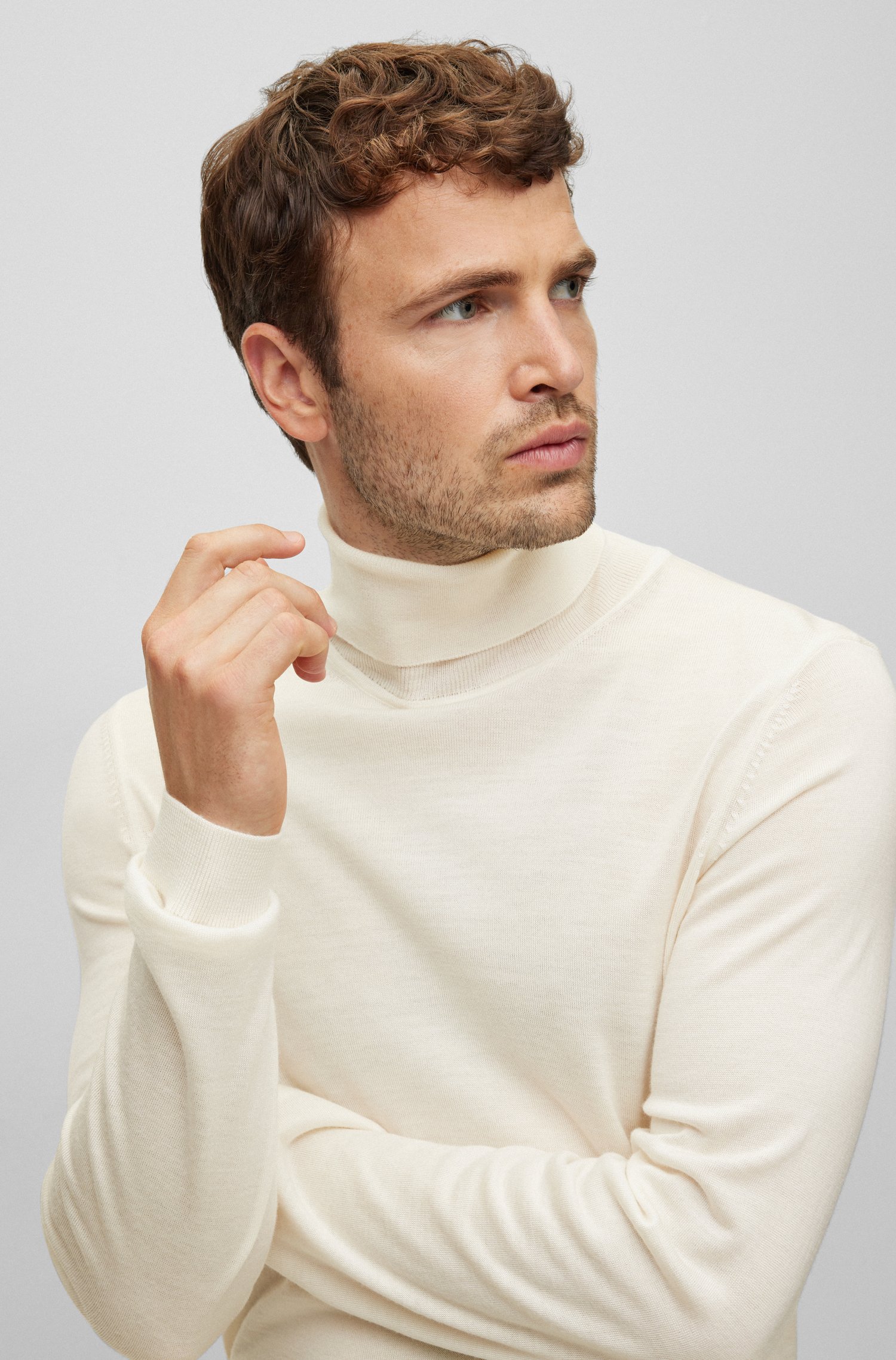 BOSS Virgin Wool Turtleneck Sweater Musso