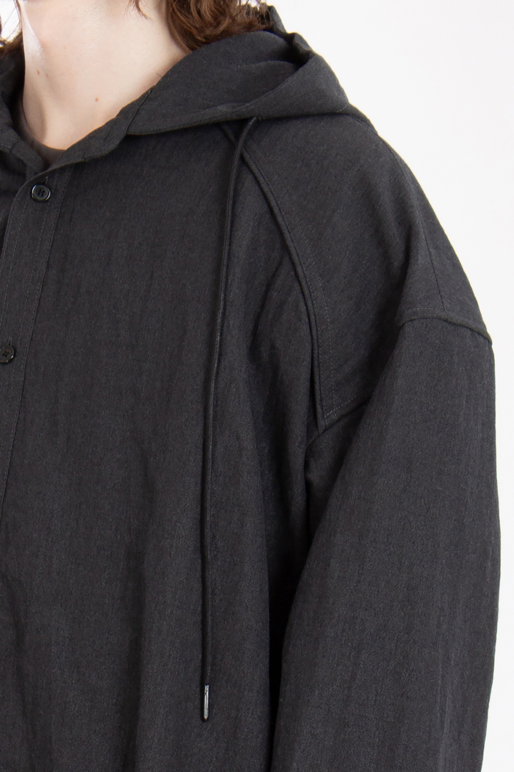 JUUN.J Hooded Wool-Nylon Blend Overshirt