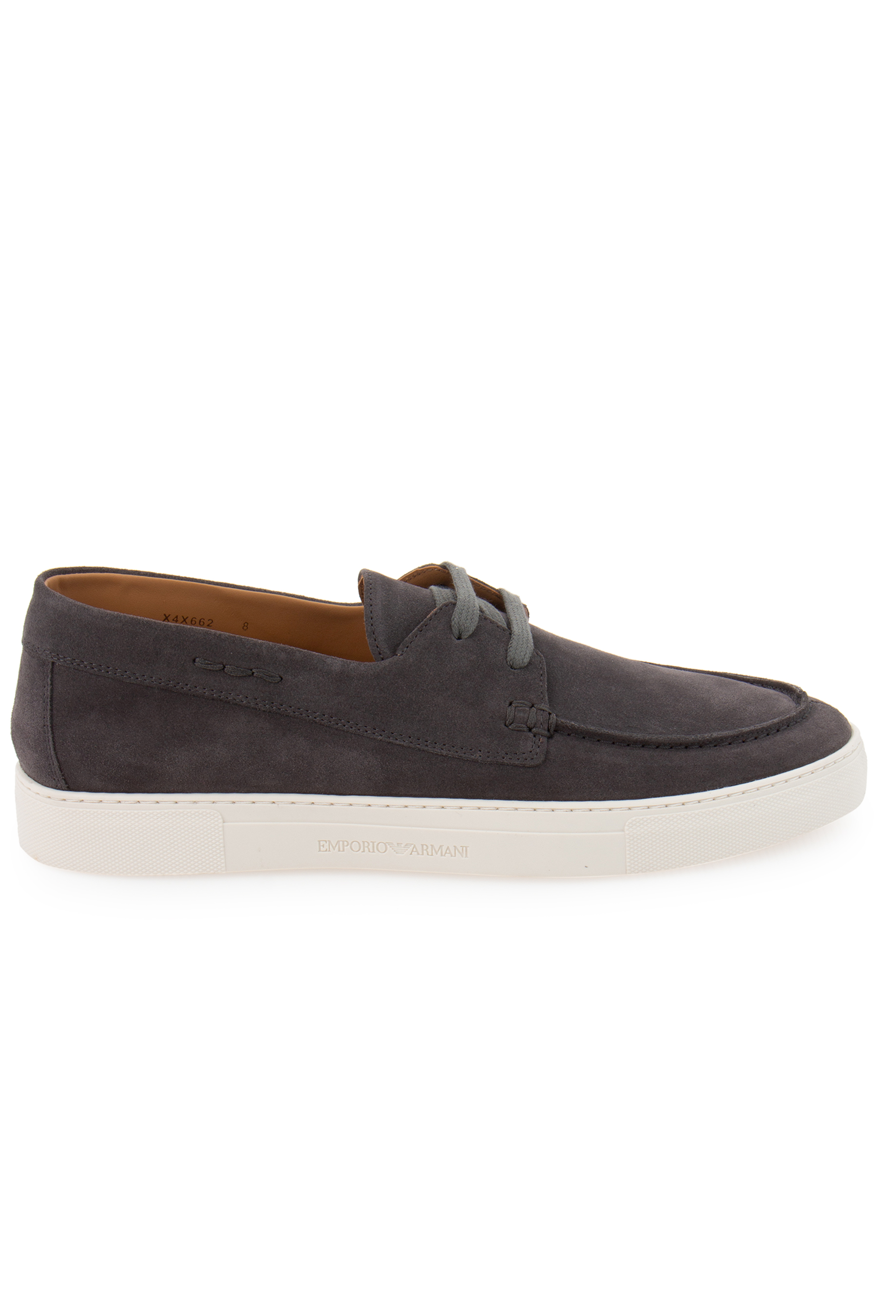 EMPORIO ARMANI Crust Leather Boat Shoes