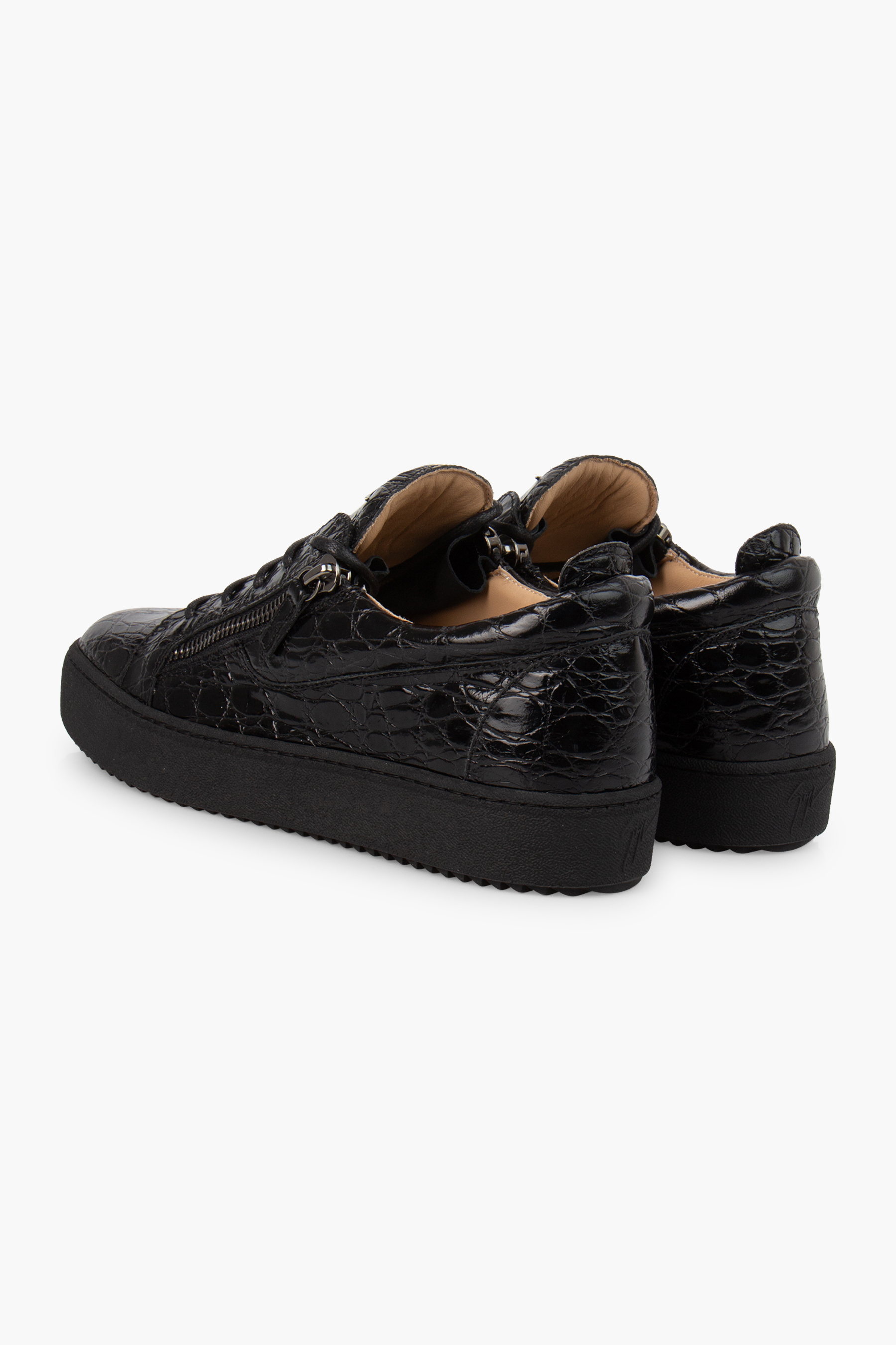 GIUSEPPE ZANOTTI Embossed Leather Sneakers Frankie