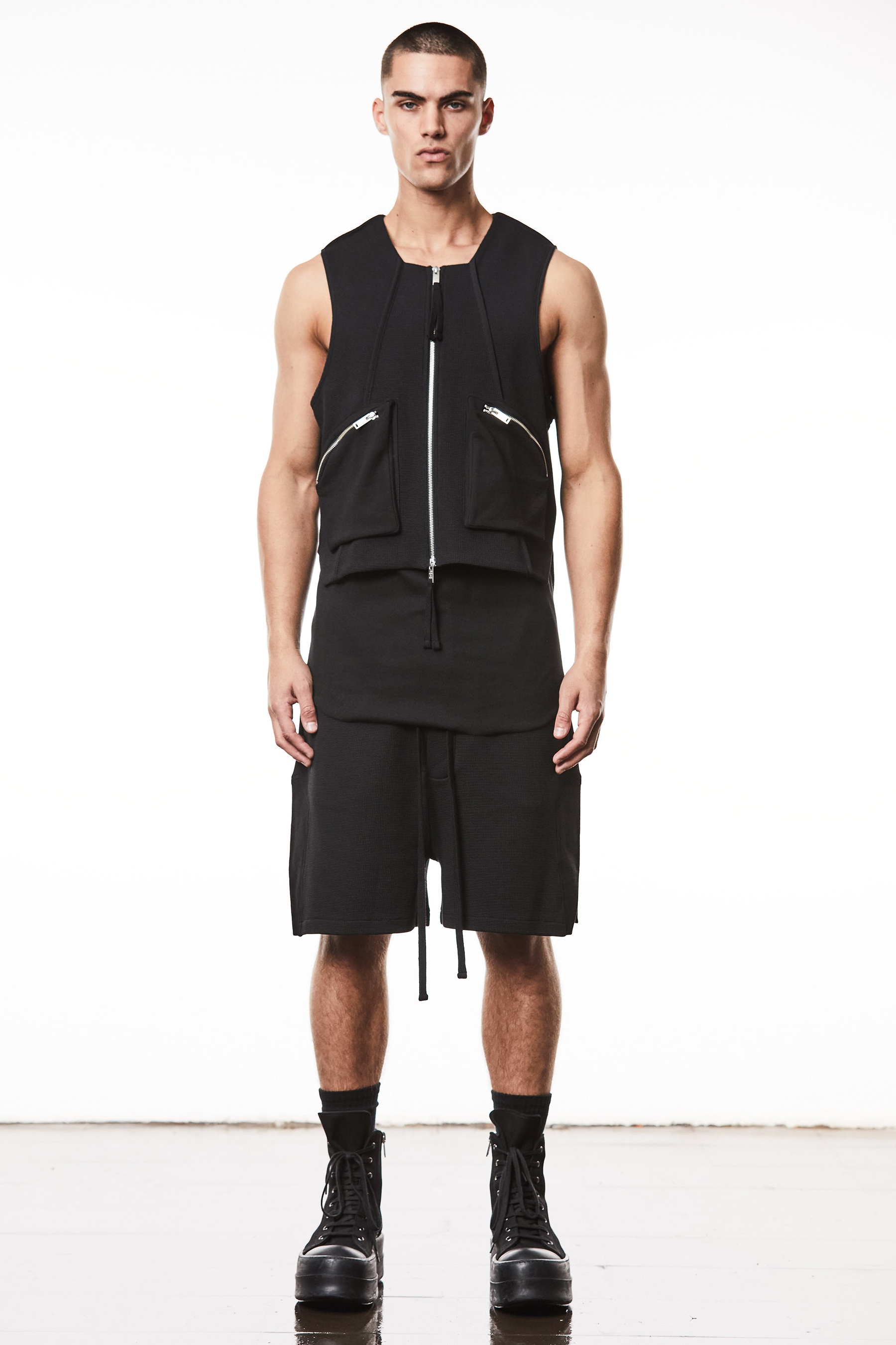 THOM KROM Structured Cotton Stretch Jersey Vest