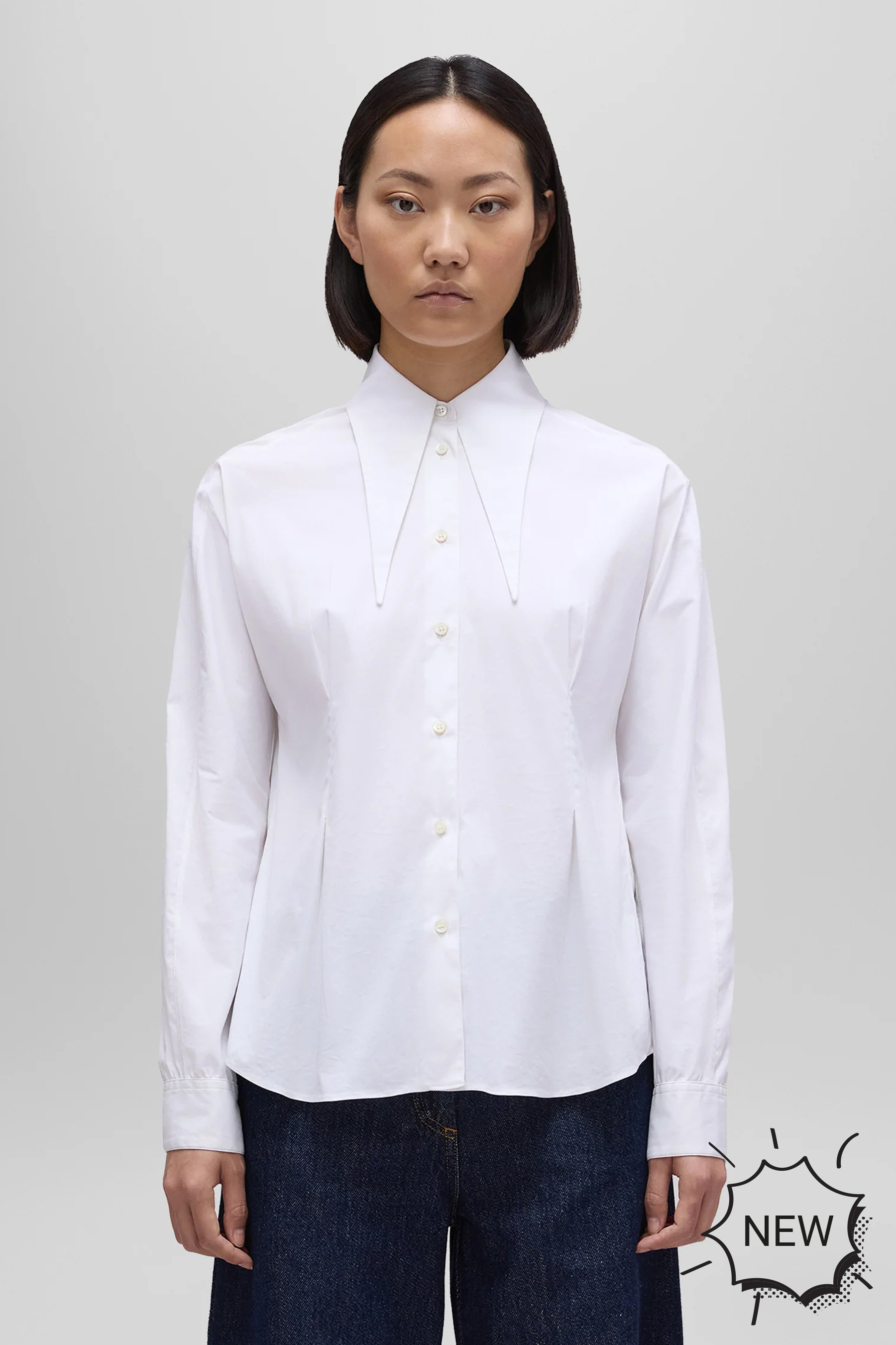 ASPESI Cotton Blend Stretch Blouse