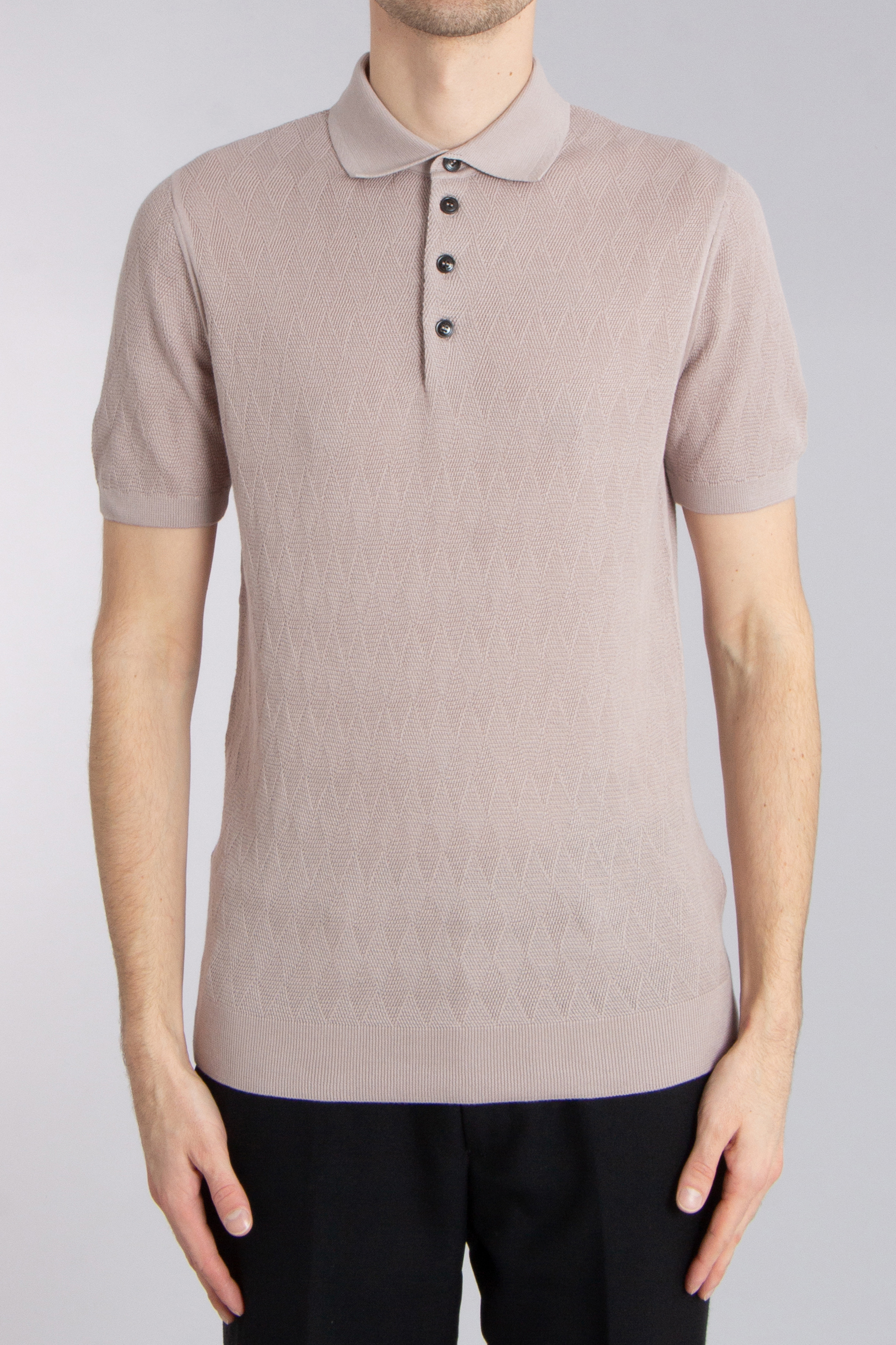 PAL ZILERI Regular Fit Structured Cotton Knit Polo