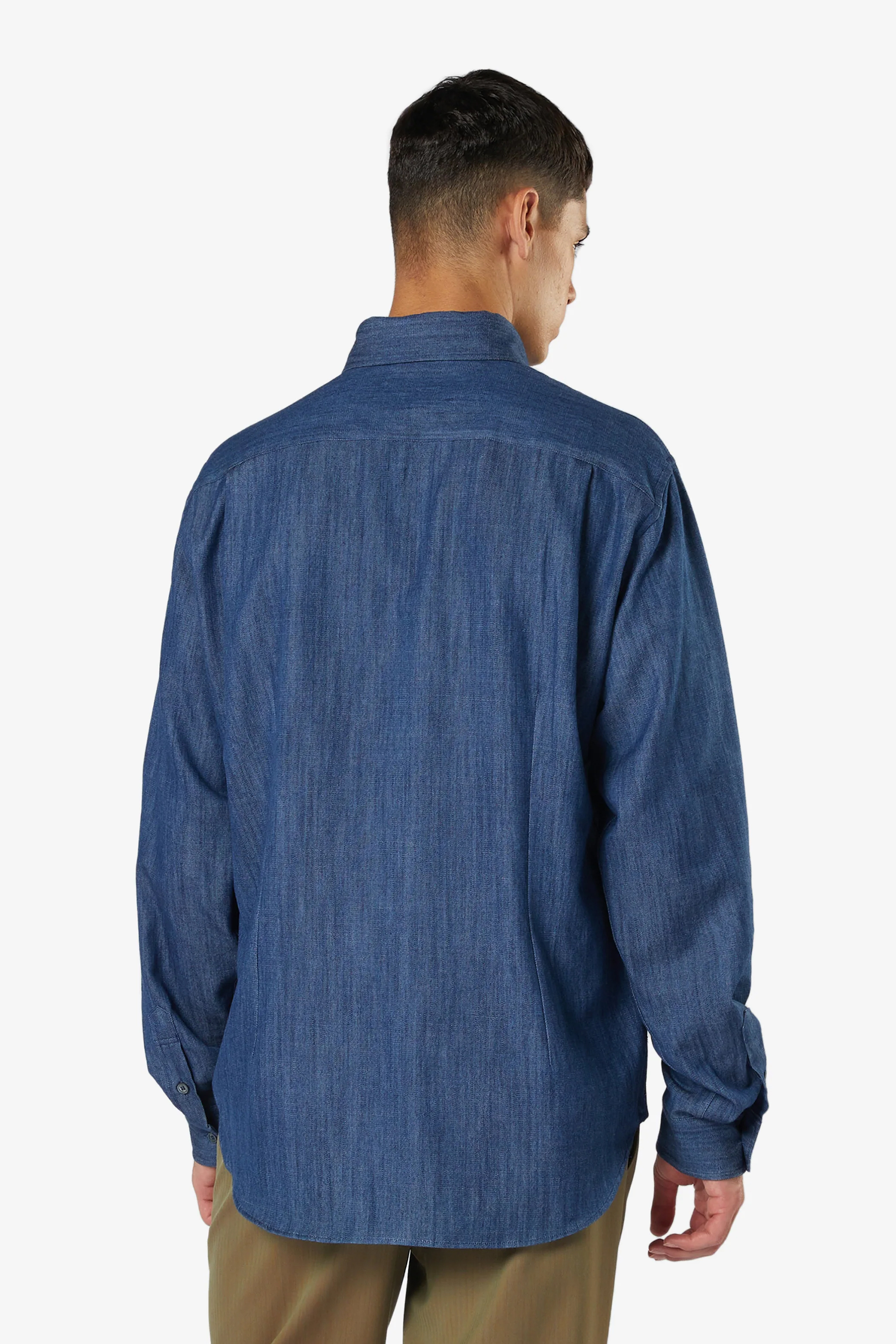 SEASE Cotton Denim Button-Down Shirt