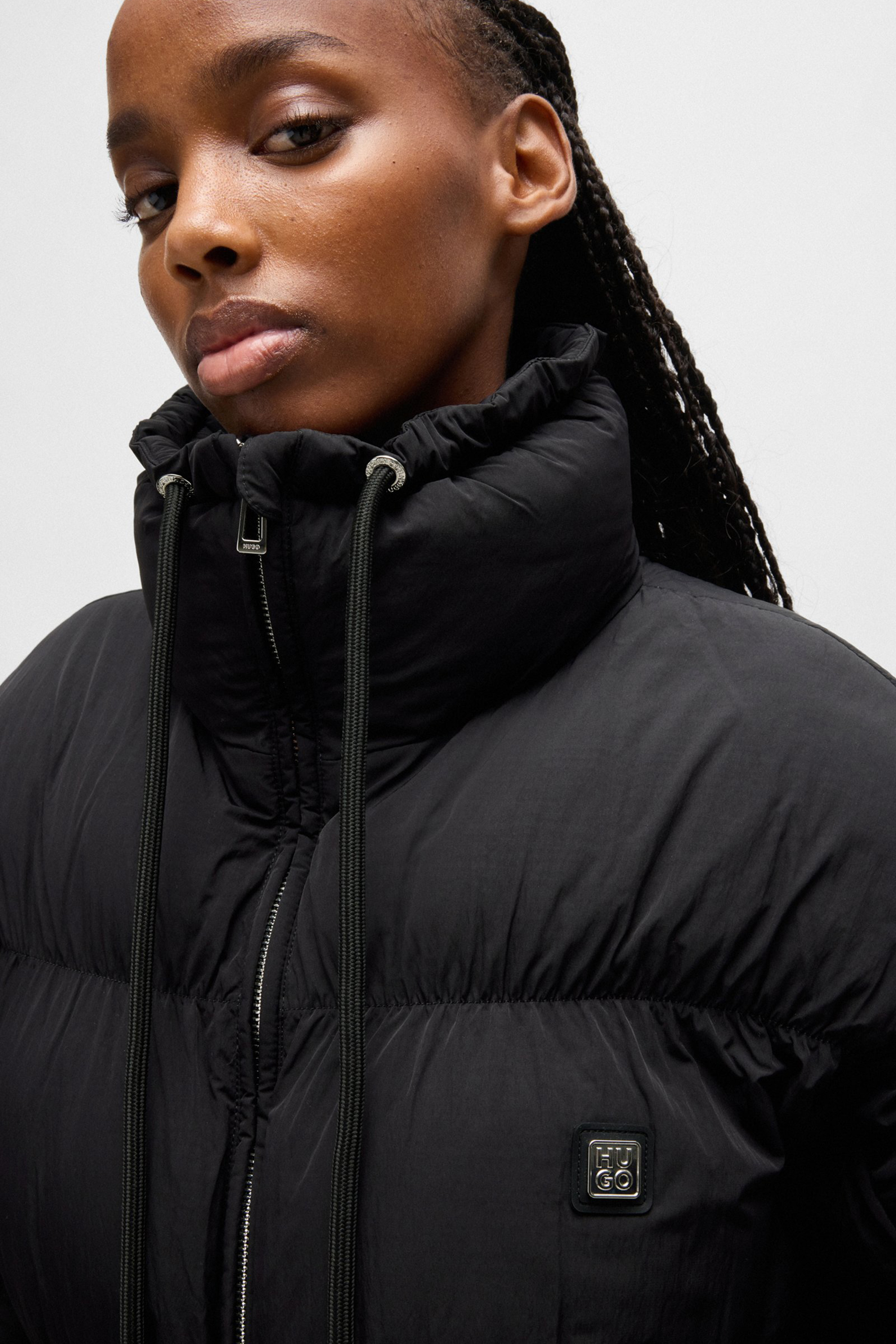 Black puffer coat oversized online