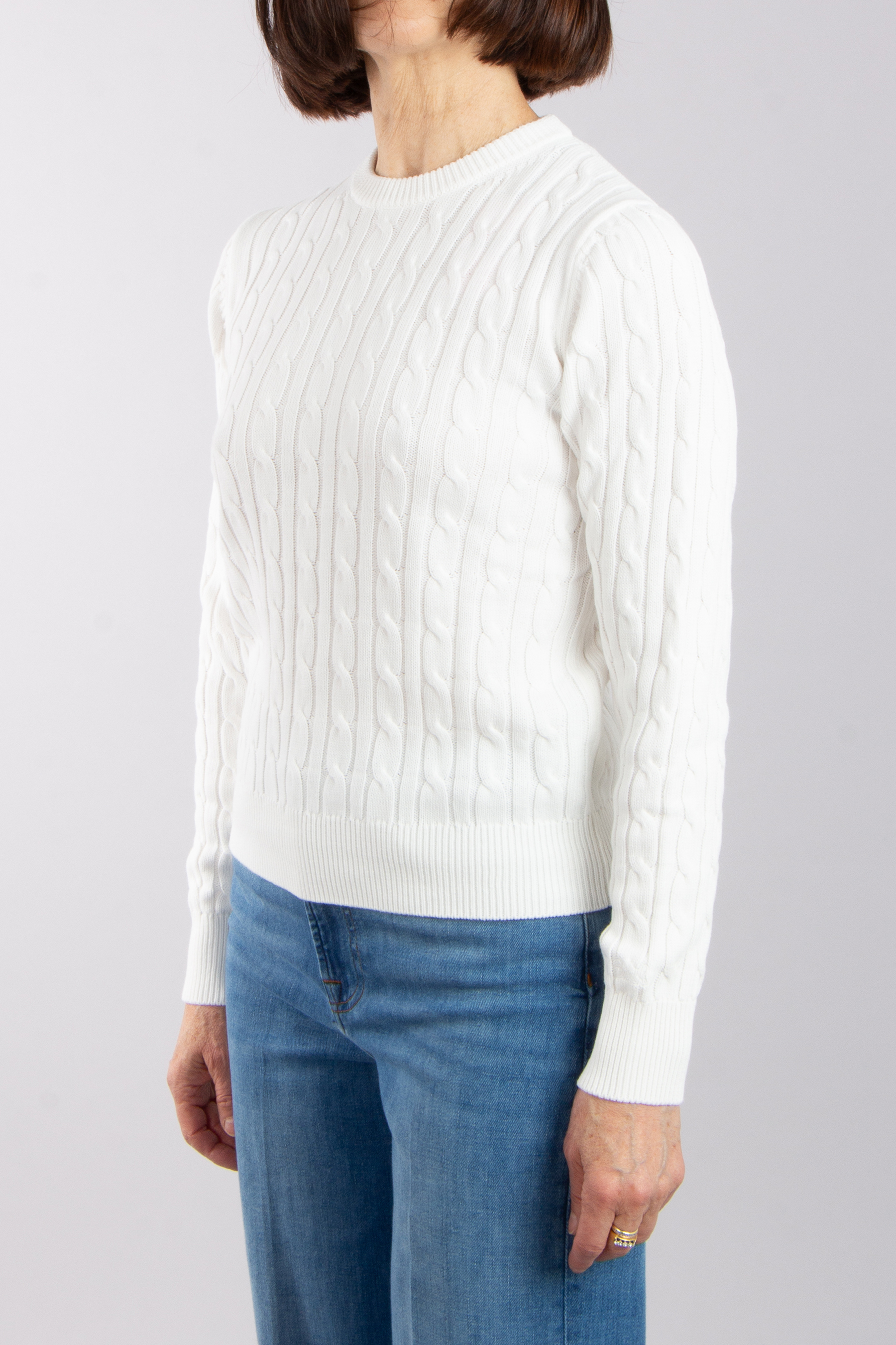 MC 2 SAINT BARTH Cotton Cable Knit Sweater New Queen