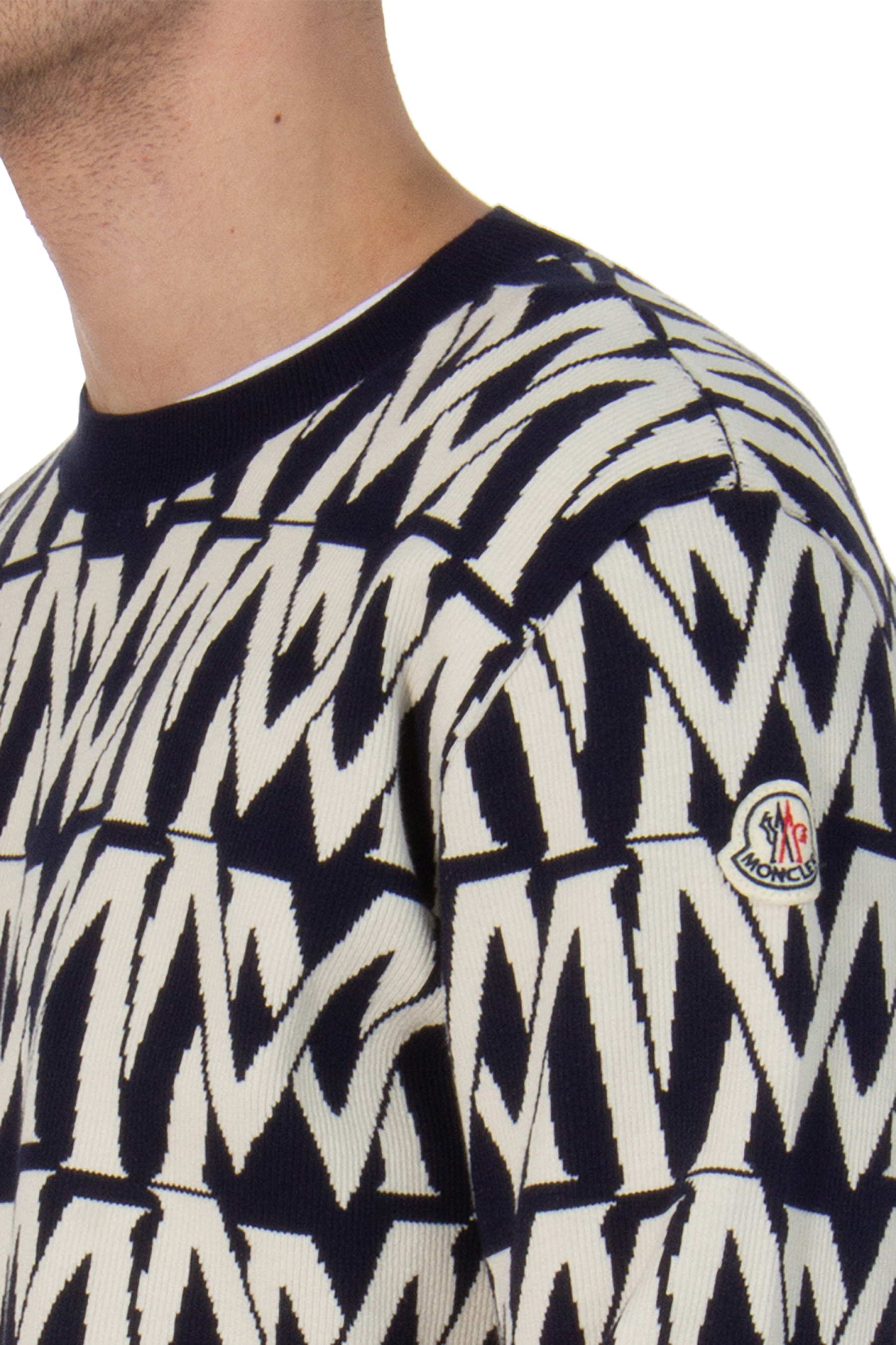 MONCLER Monogramm Cotton Jacquard Sweater