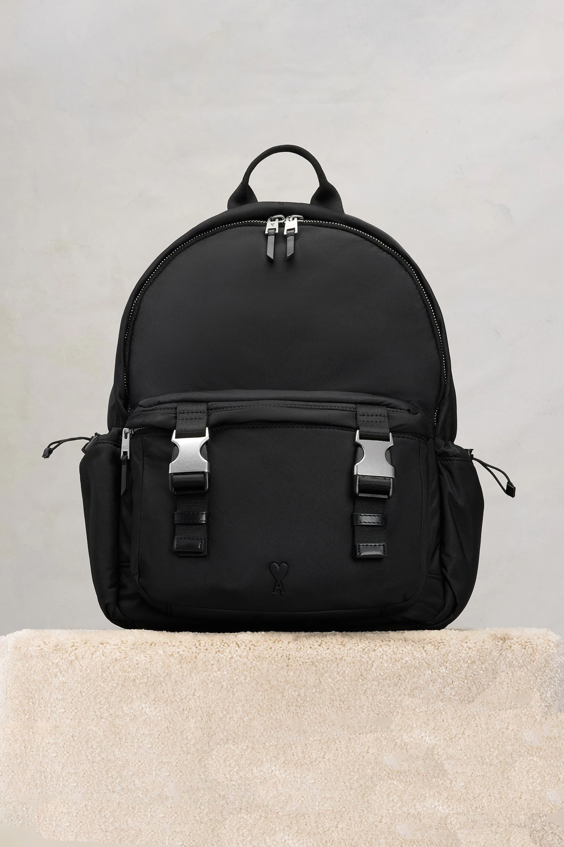 AMI PARIS Padded Nylon Canvas Backpack