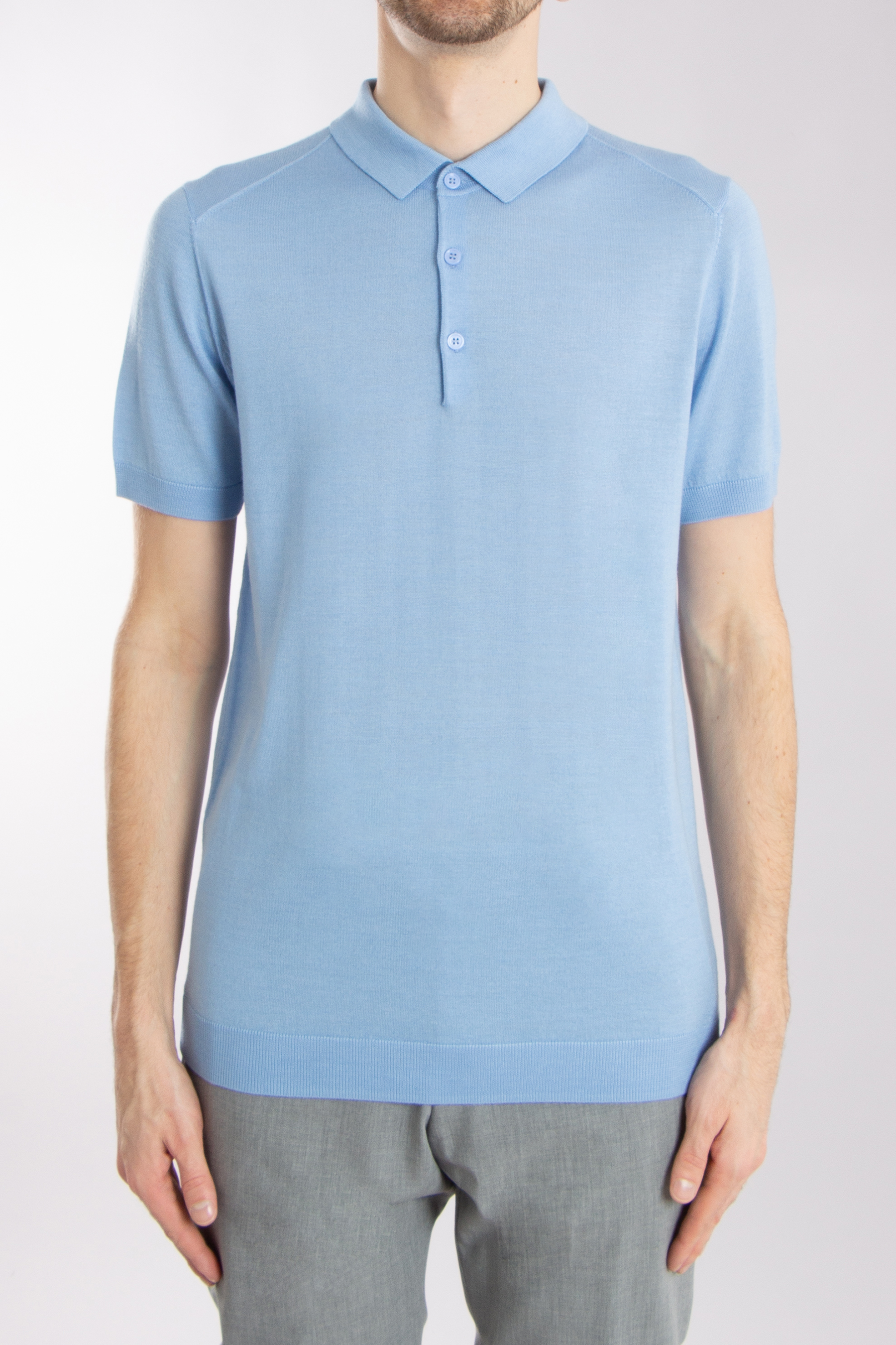 MIENTUS BERLIN Extrafine Wool-Silk-Cashmere Blend Knit Polo