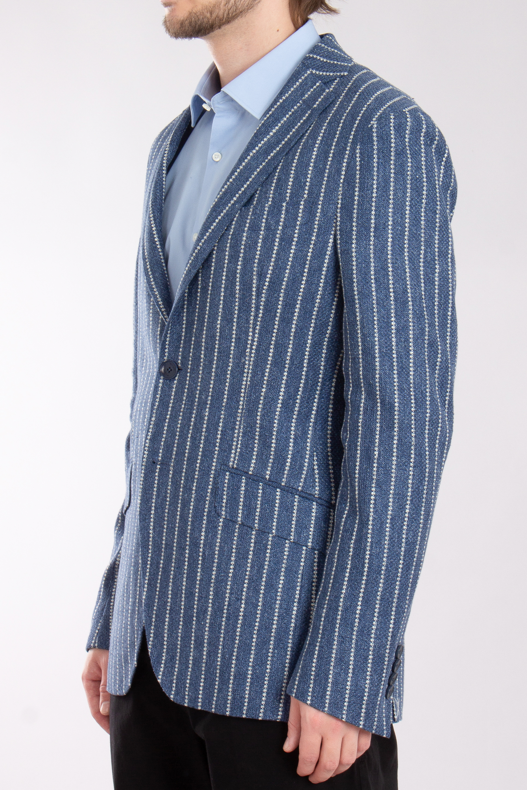 ETRO Roma Fit Striped Linen Jacket