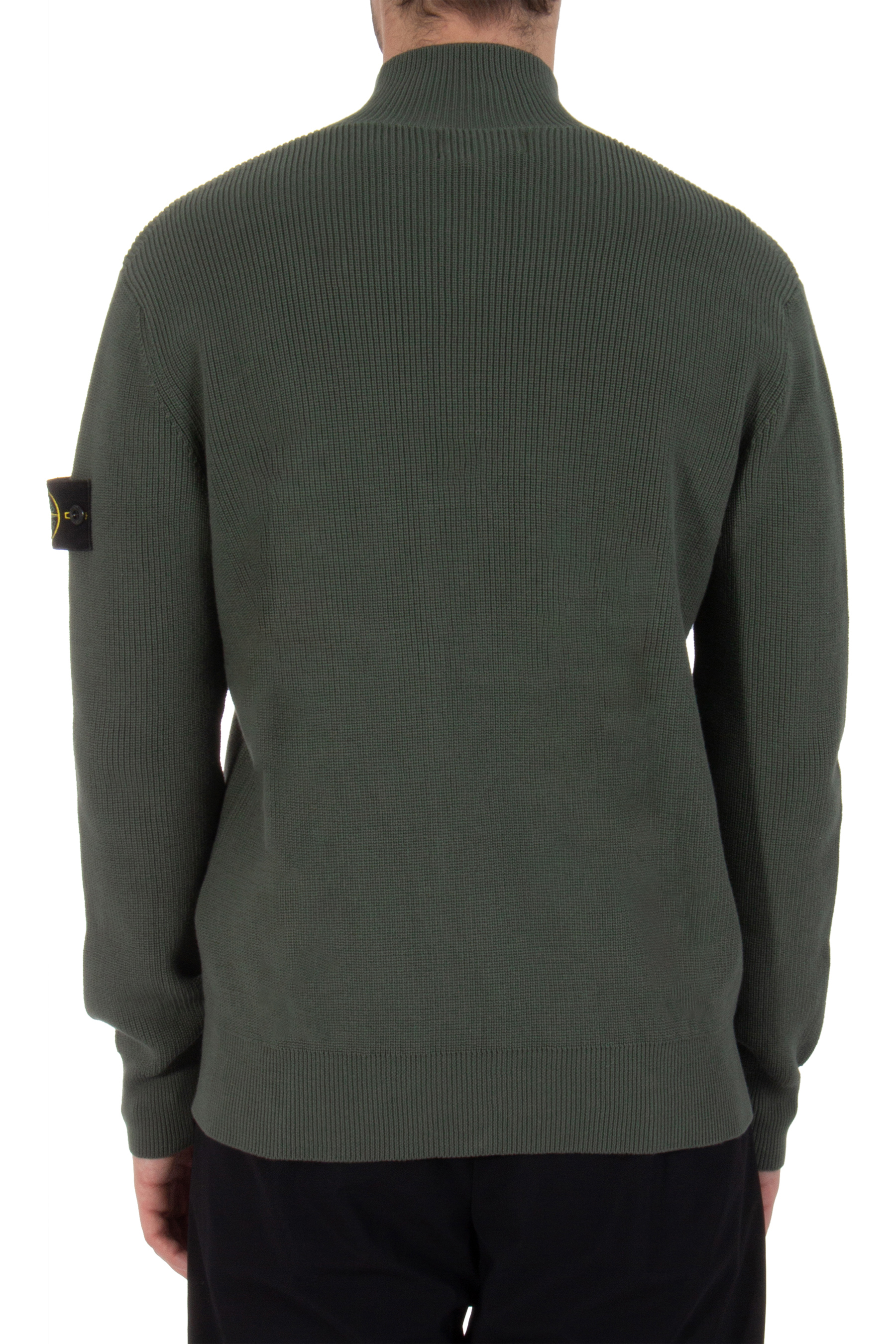 STONE ISLAND Ribbed Organic Cotton Zip Cardigan