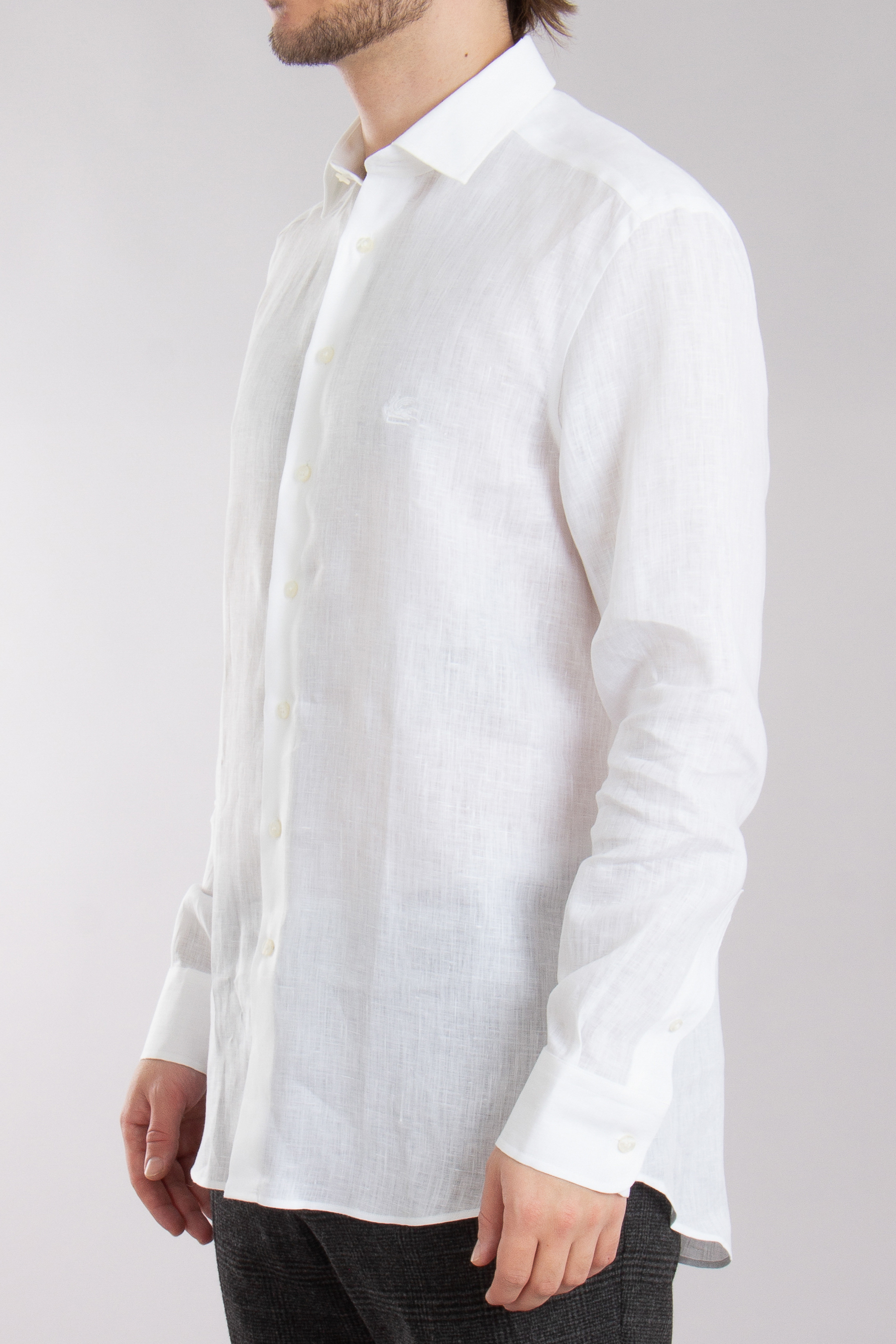 ETRO Roma Fit Embroidered Linen Shirt