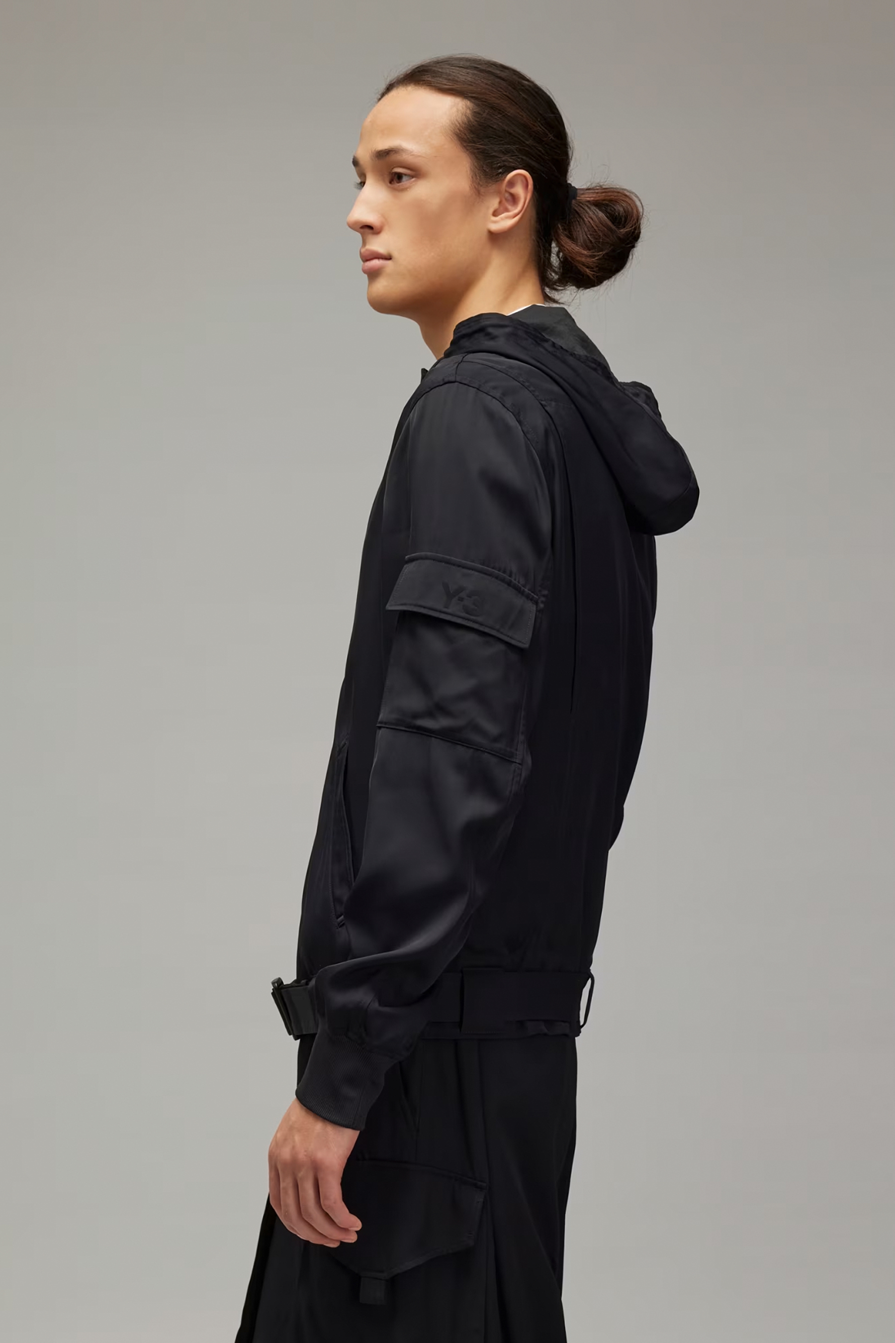 Y-3 Loose Fit Rayon Twill Hooded Jacket