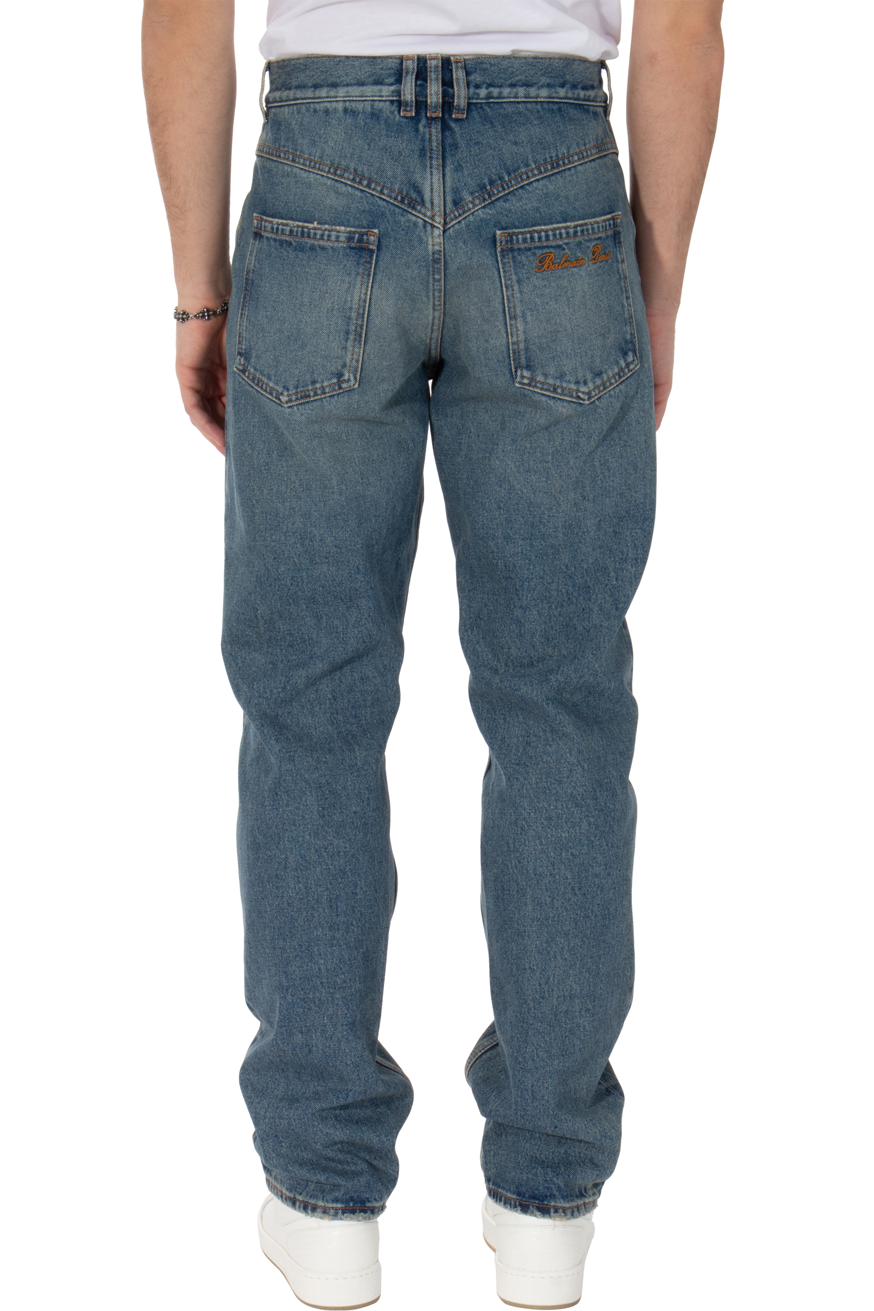 BALMAIN Vintage Wash Cotton Jeans