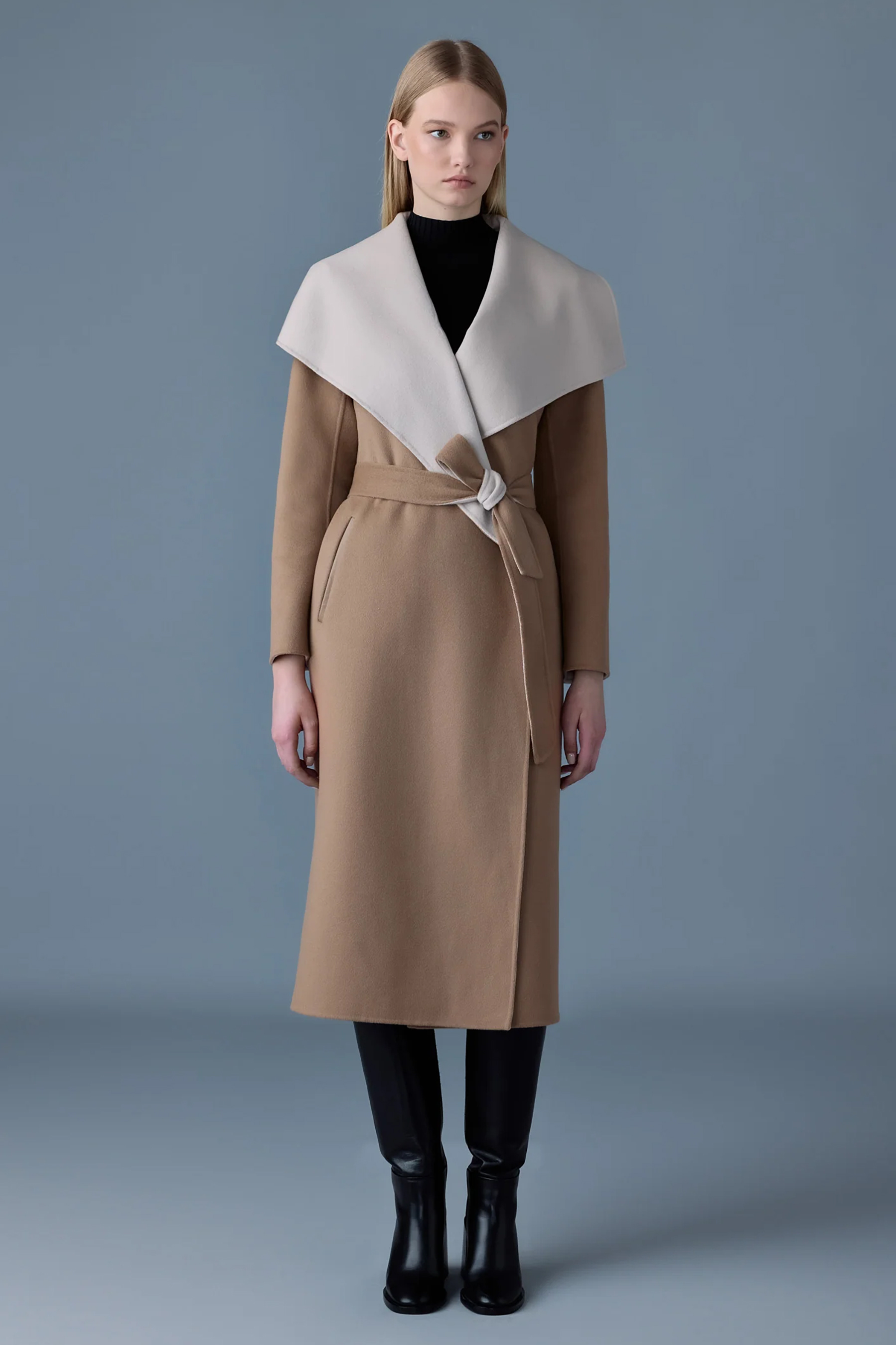 MACKAGE Double Face Wool Wrap Coat Mai Cn MAICNLIGHTCAMEL