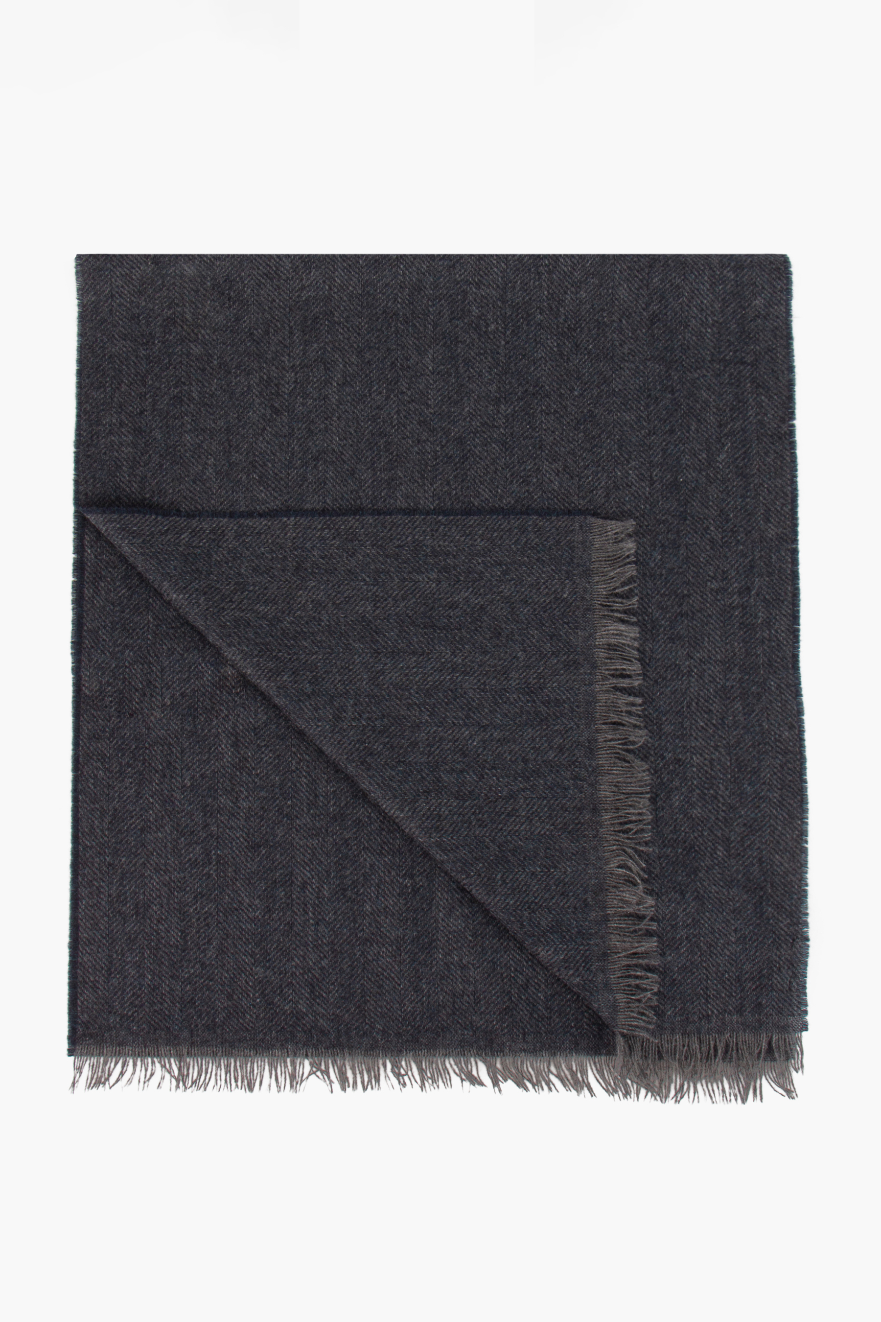 CANALI Herringbone Cashmere Scarf