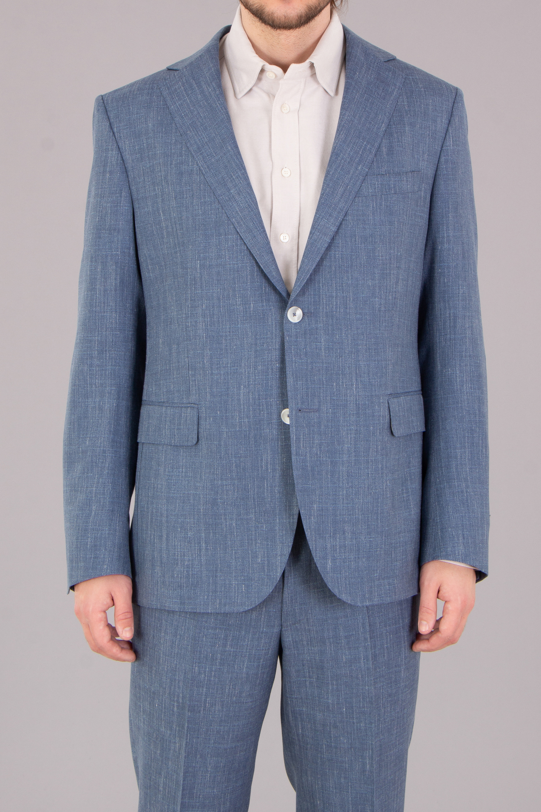 DRESSLER Regular Fit Summertime Wool-Silk-Linen Blend Suit Sean