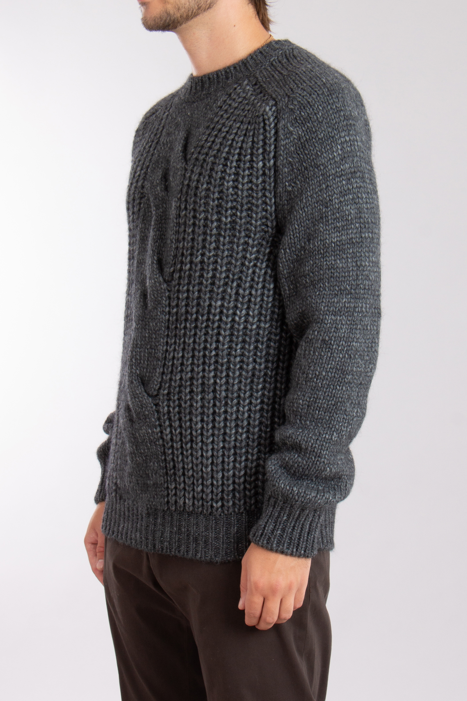 CANALI Cable & Rib Knit Wool Blend Sweater