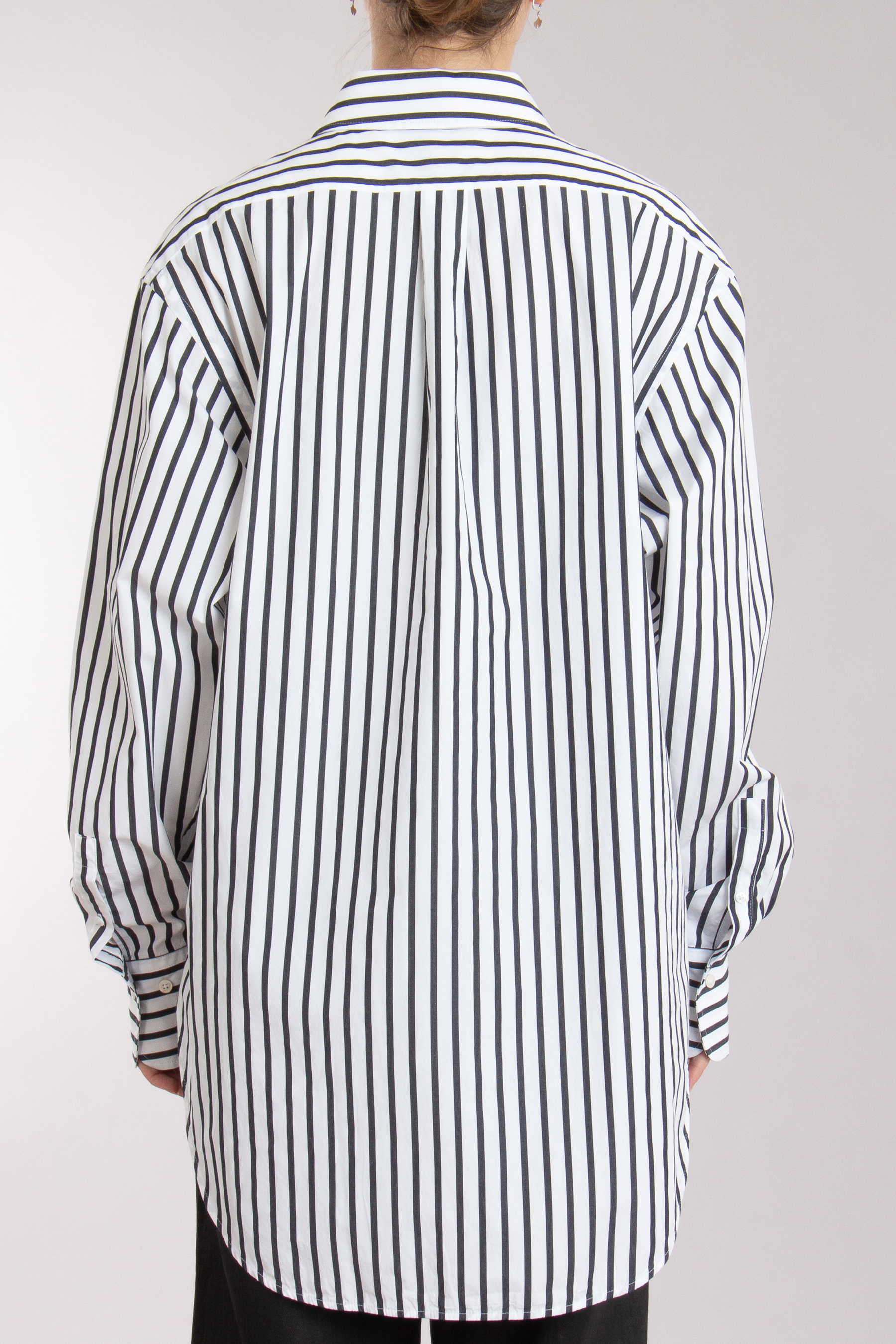 BOSS Striped Cotton Blouse Berry