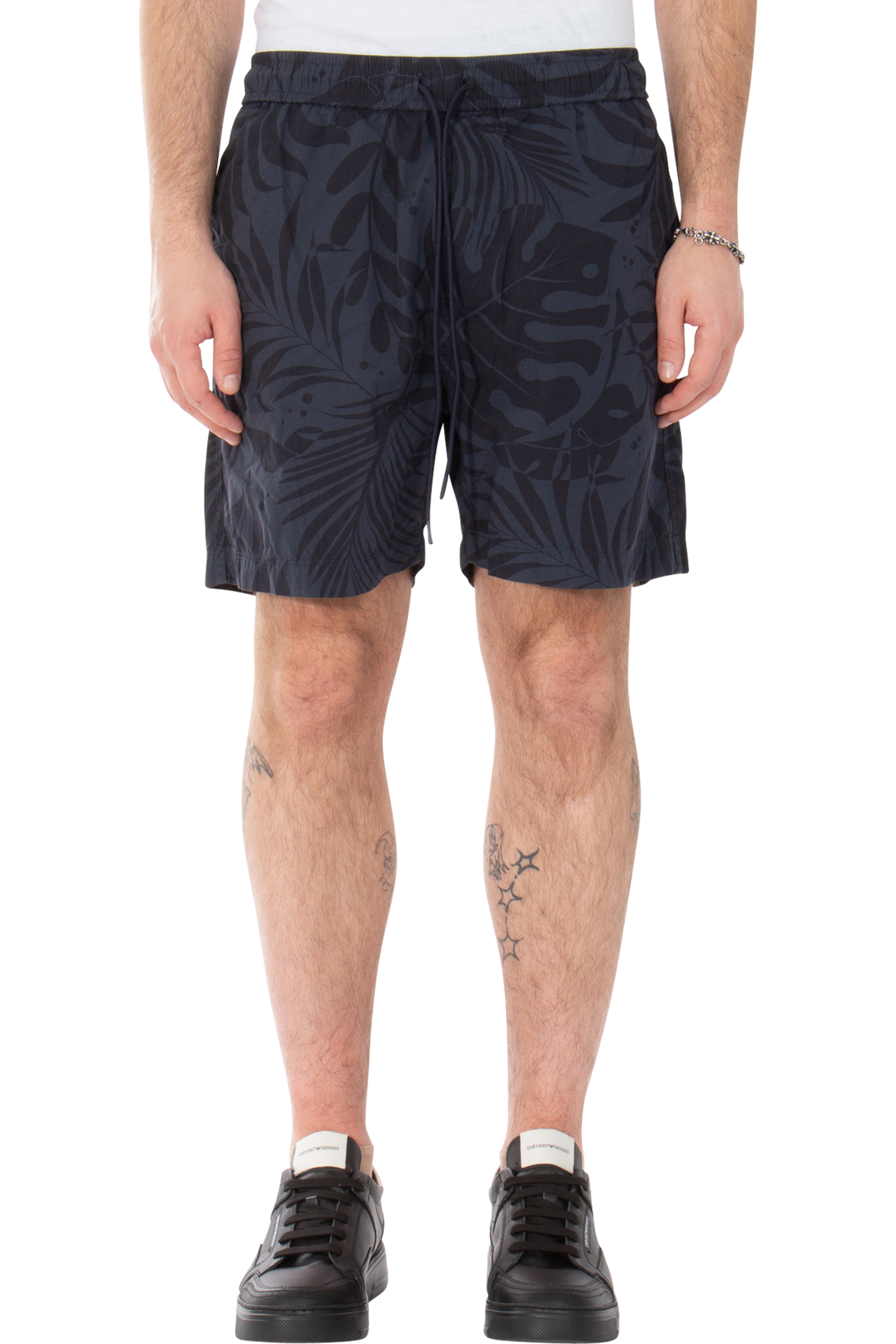 WOOLRICH Tropical Print Cotton Shorts 