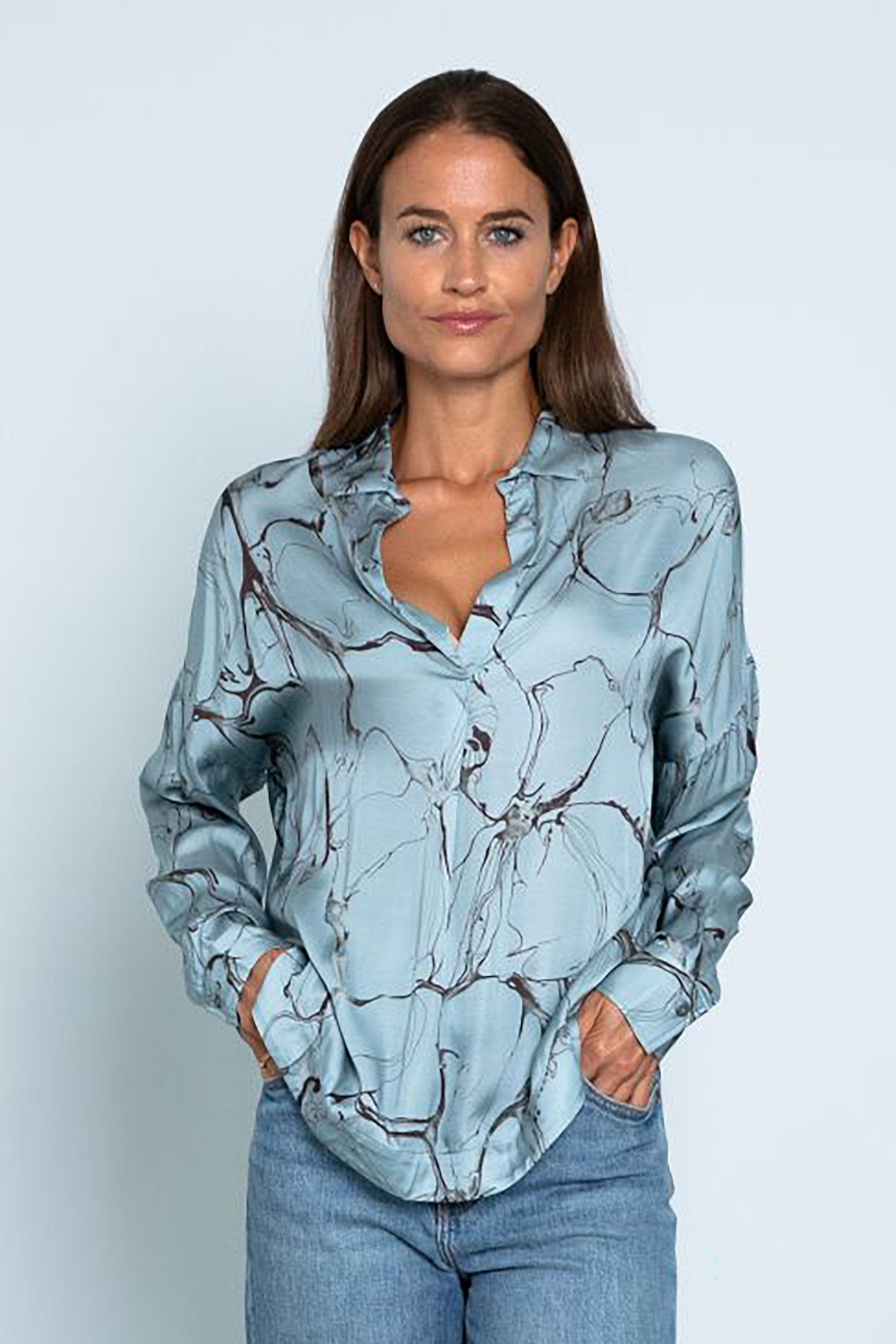 0039 ITALY Patterned Viscose Blouse Derry LA