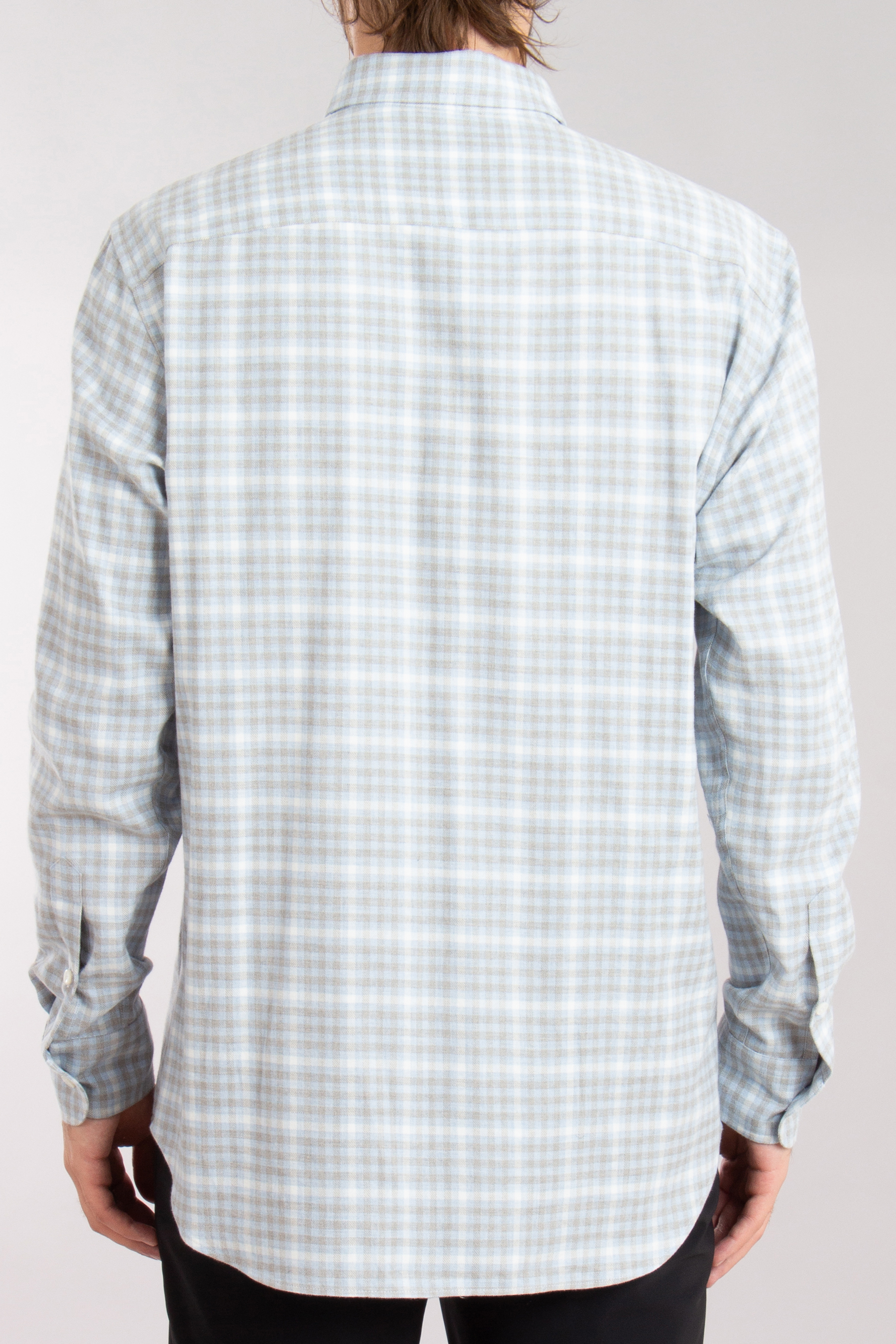 BRIONI Checked Cotton Flannel Shirt