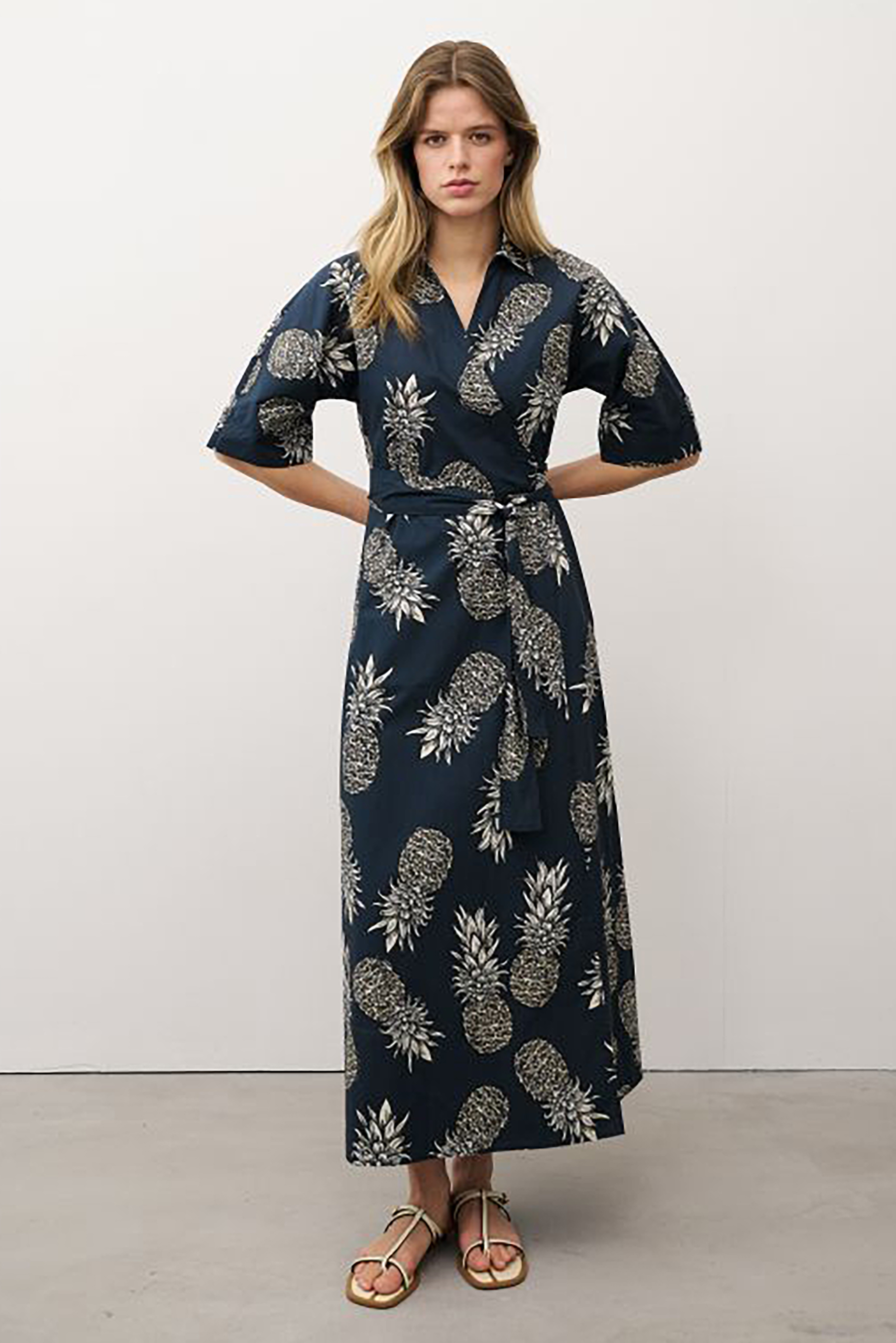 0039 ITALY Printed Cotton Wrap Dress Svenja