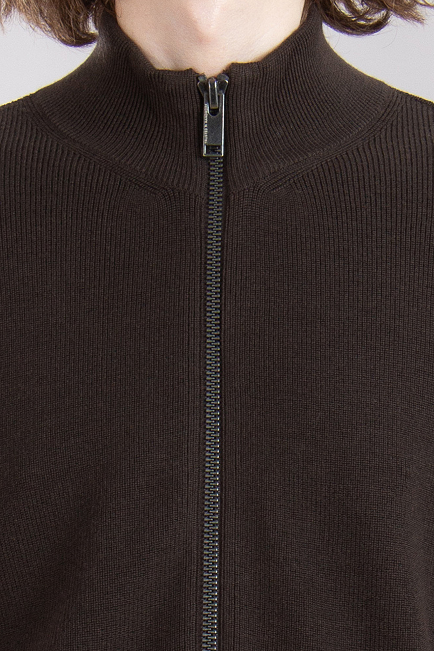 TRUSTED HANDWORK Ribbed Wool Zip Cardigan Alaska