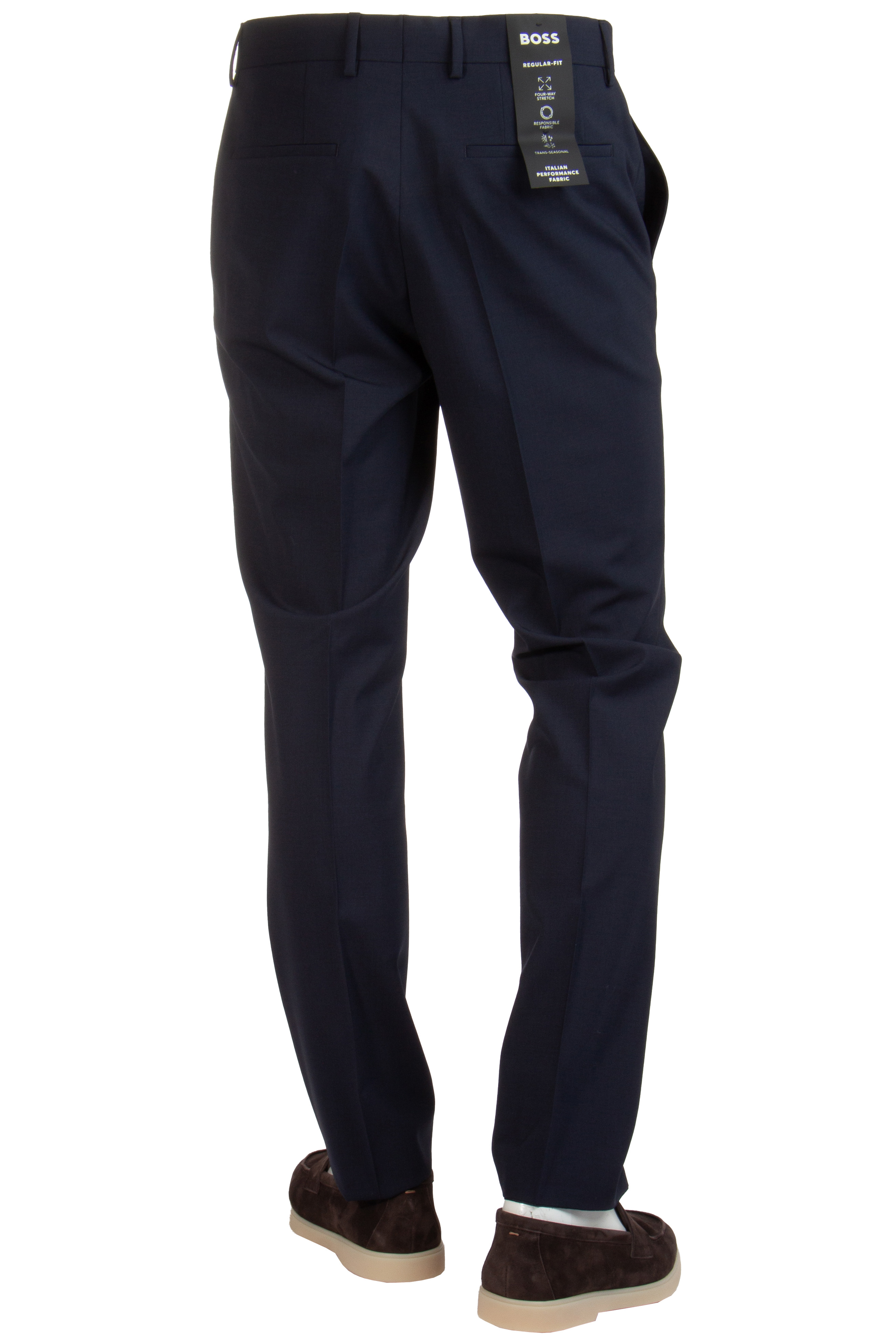 BOSS Regular Fit Virgin Wool Stretch Pants H-Lenon