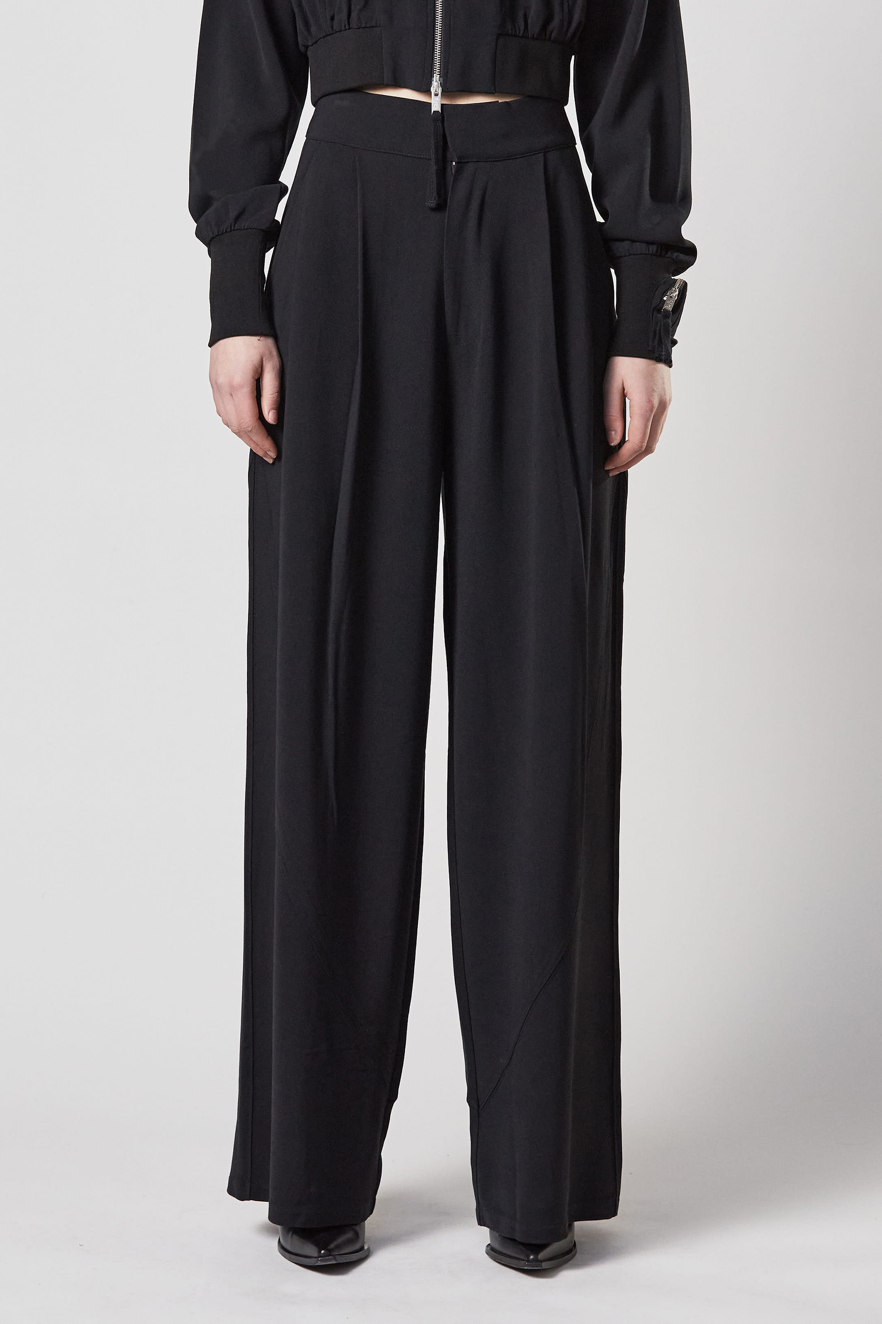 THOM KROM Wide Leg Cotton-Nylon-Stretch Pants