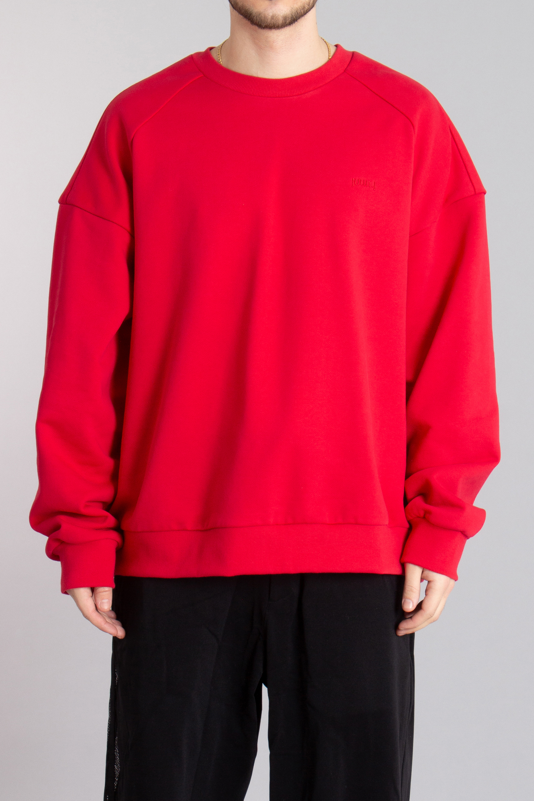 JUUN.J Language Bust Shot Cotton Fleece Sweatshirt