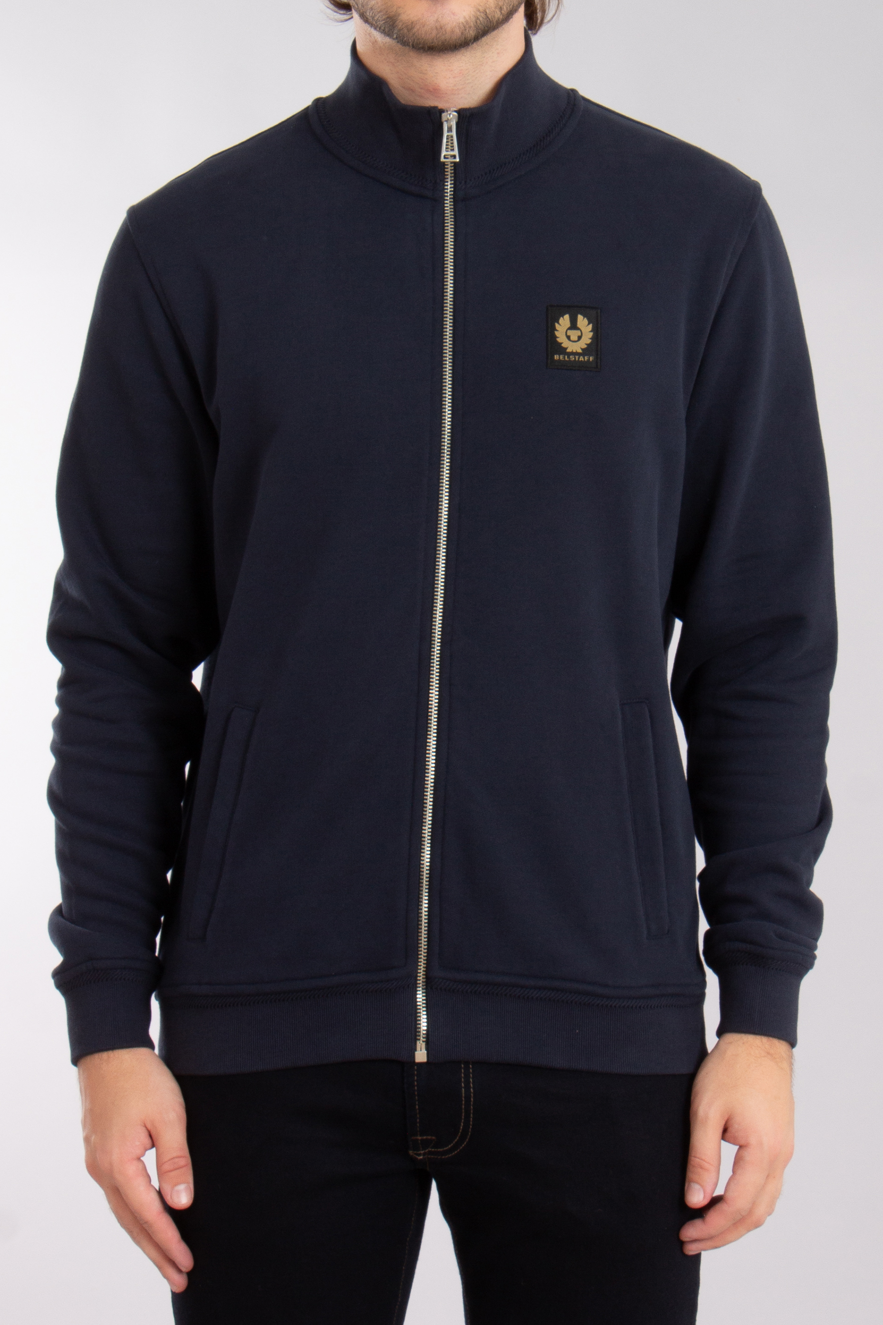 BELSTAFF Loopback Cotton Fleece Full Zip Sweatshirt