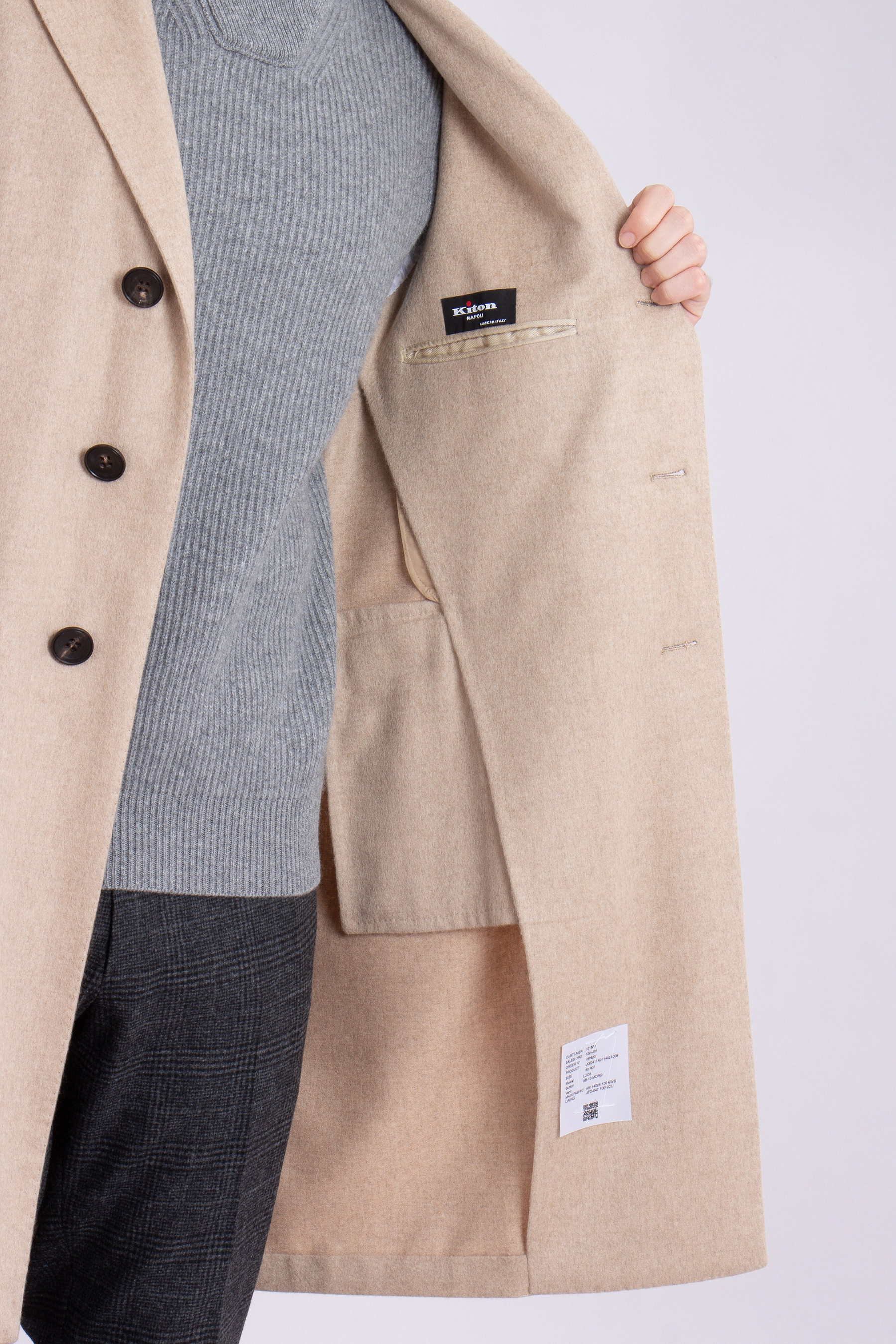 KITON Regular Fit Cashmere Coat Luca