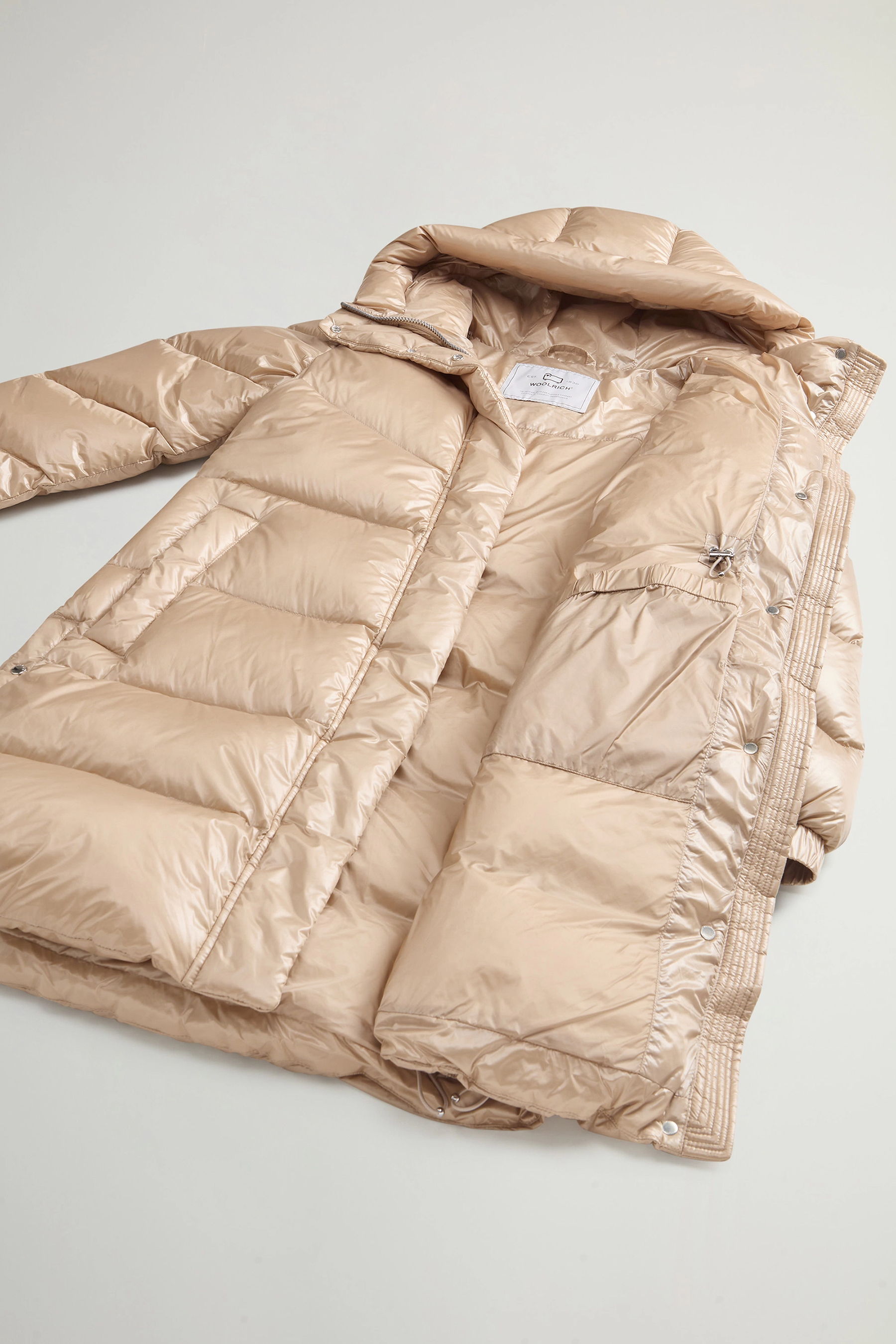 WOOLRICH Hooded Nylon Aliquippa Long Puffer Jacket