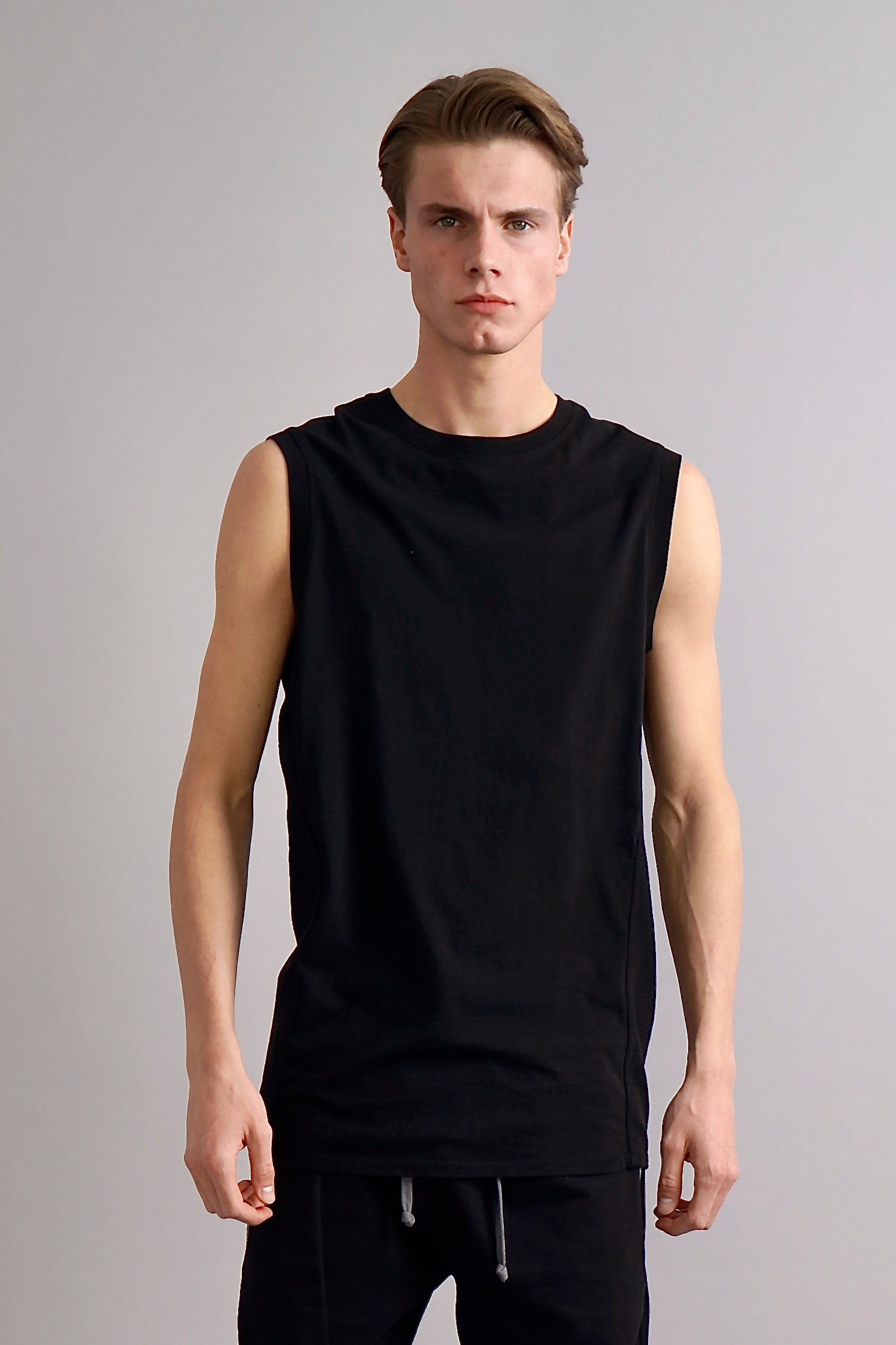 RE:VOLVER ATELIER Mesh Inlay Cotton Tank Top