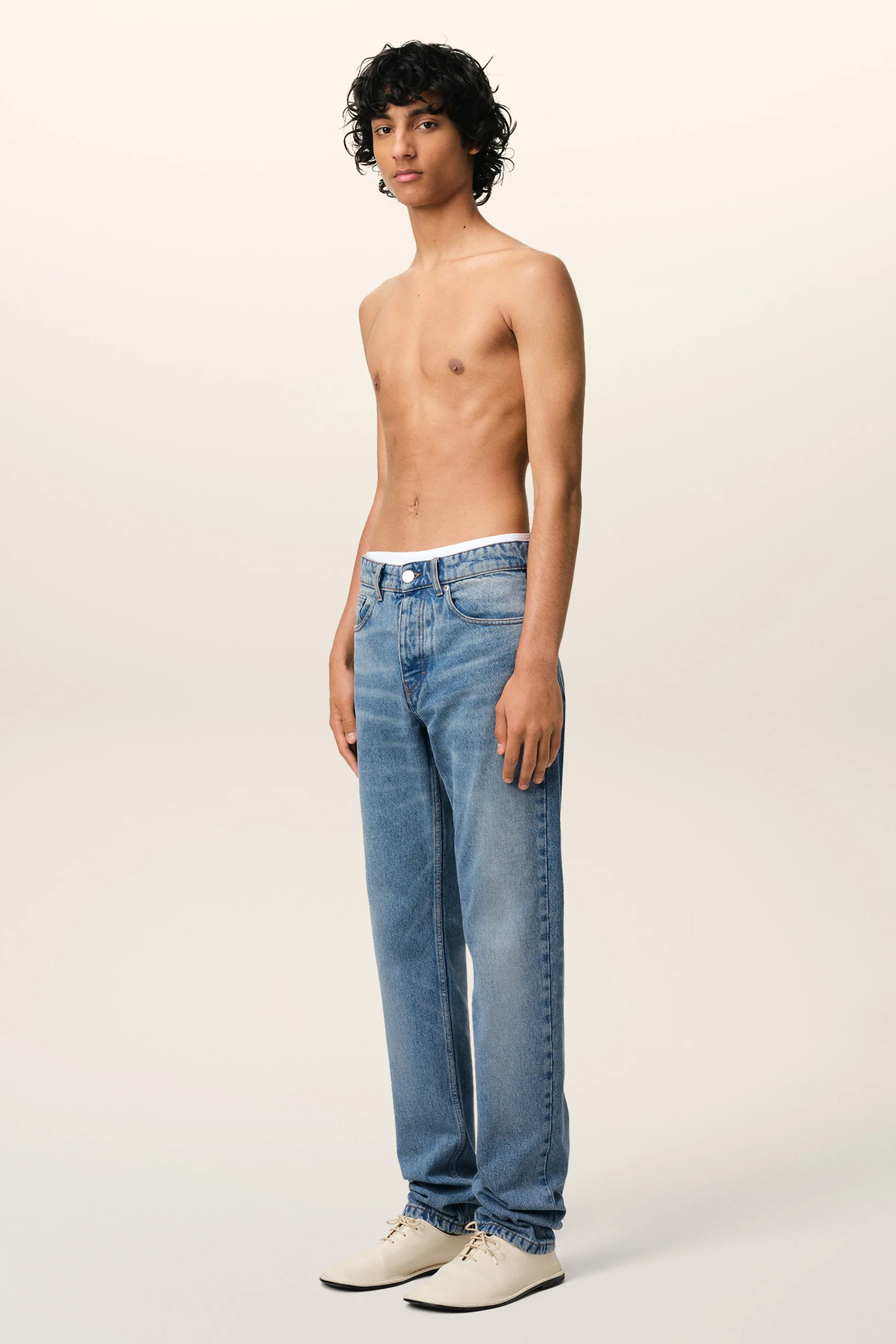 AMI PARIS Classic Fit Cotton Denim Jeans