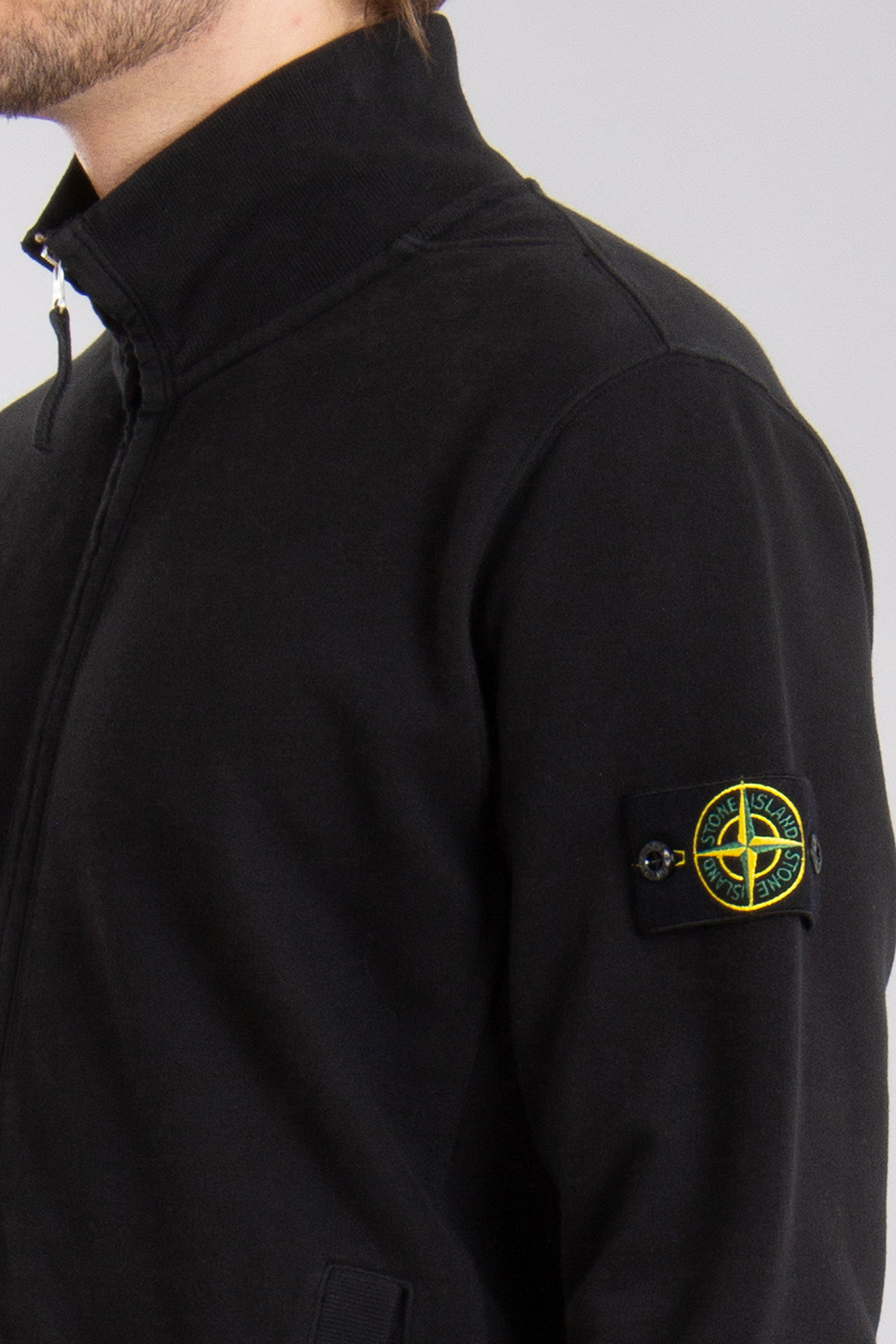 STONE ISLAND Organic Cotton Fleece Full Zip Sweatshirt