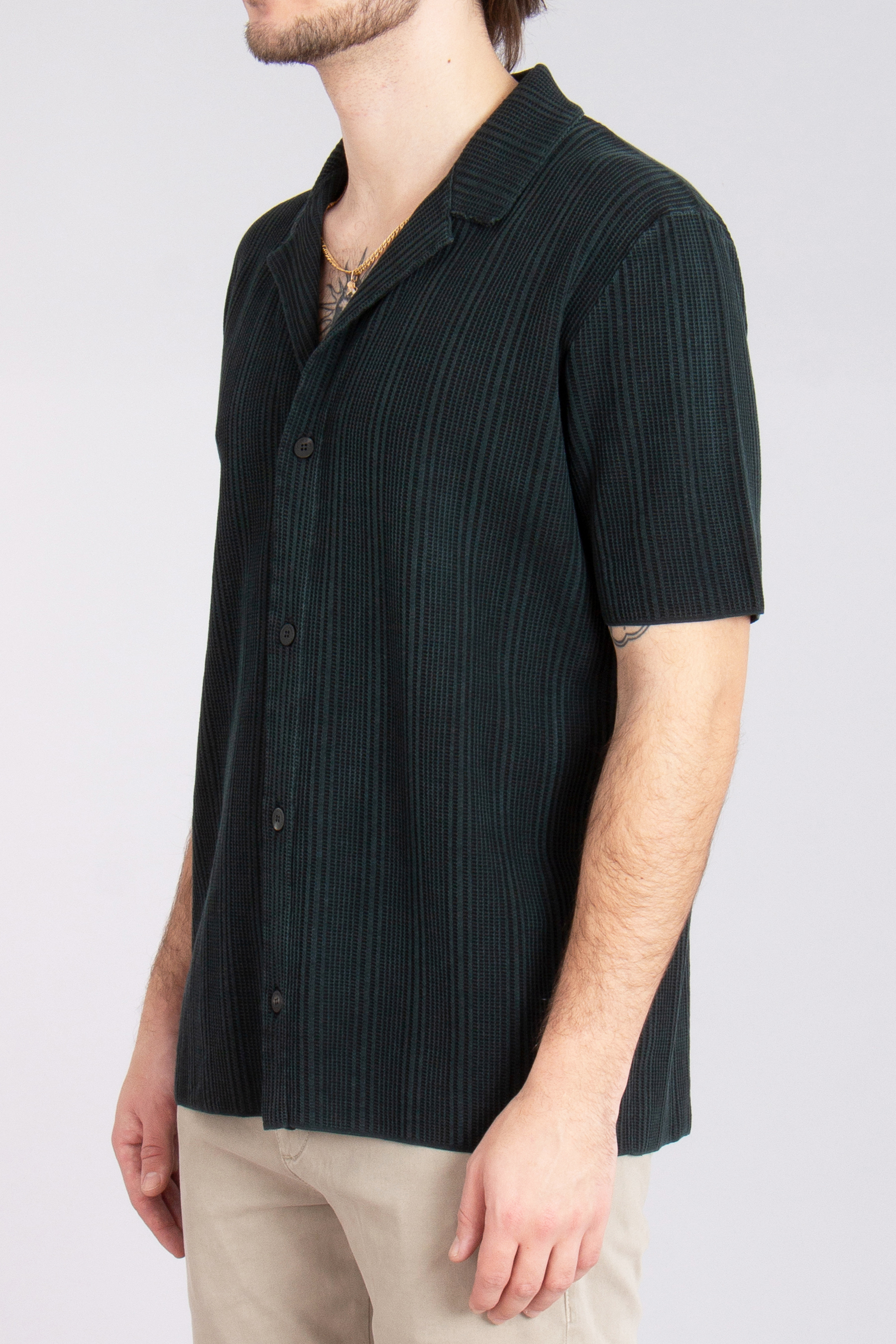 ROBERTO COLLINA Structured Cotton Short Sleeve Shirt