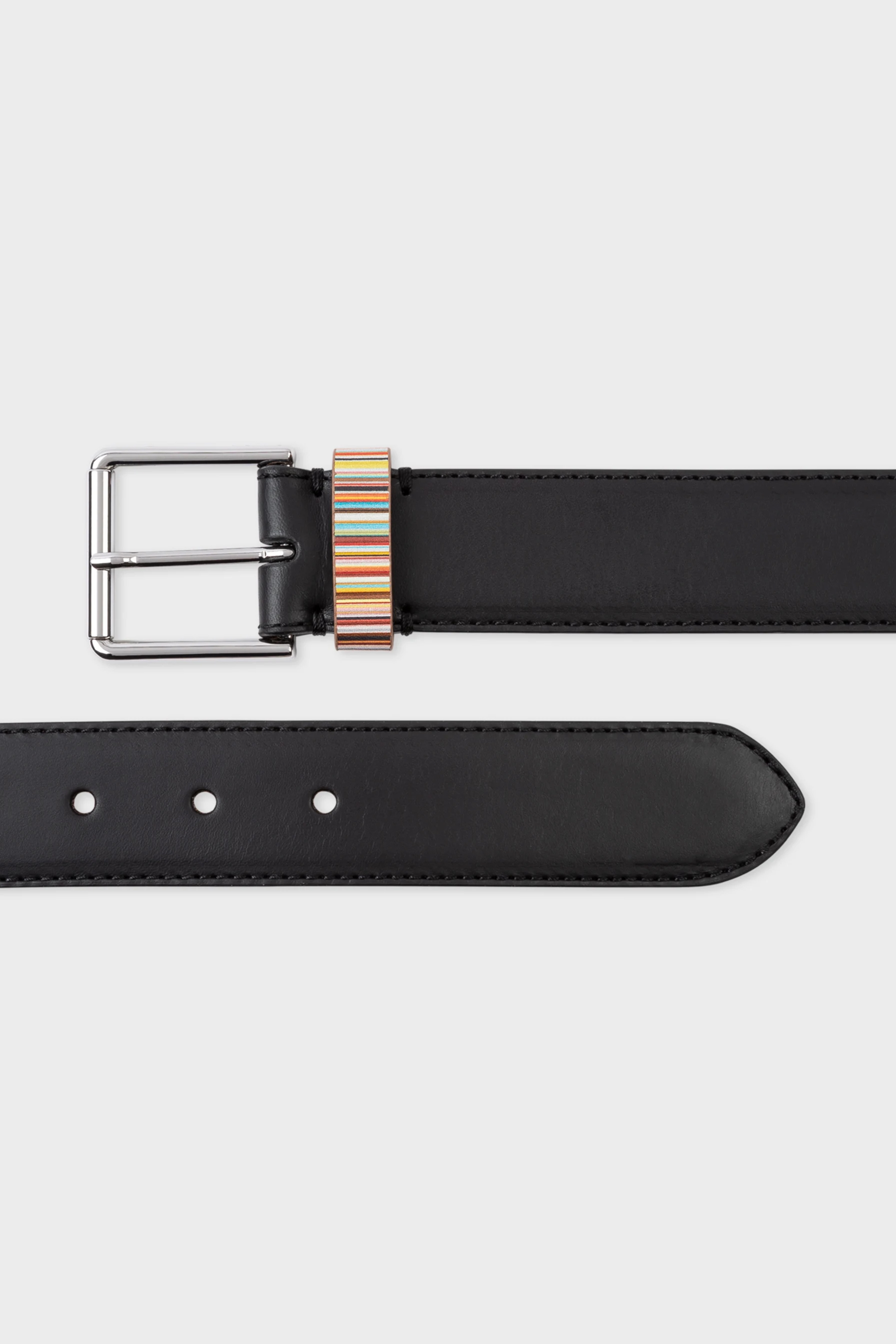 PAUL SMITH 'Signature Stripe' Keeper Leather Belt