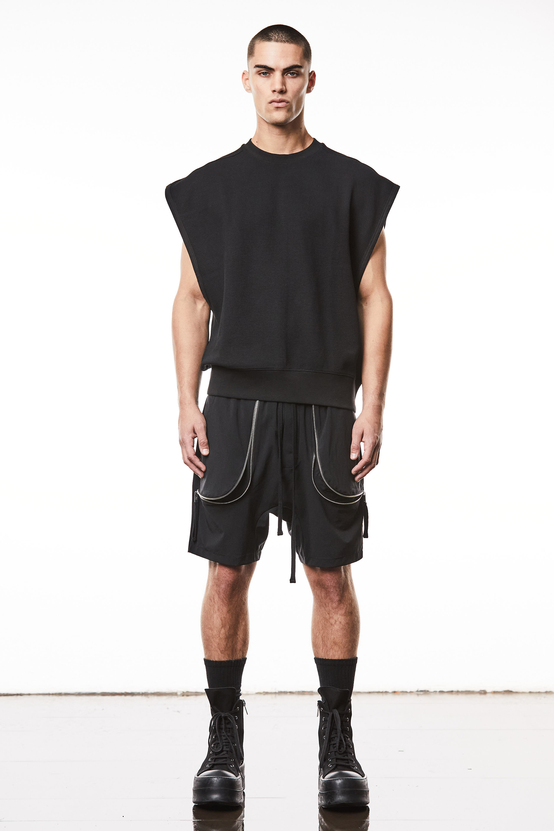 THOM KROM Structured Cotton Stretch Jersey Sleeveless T-Shirt