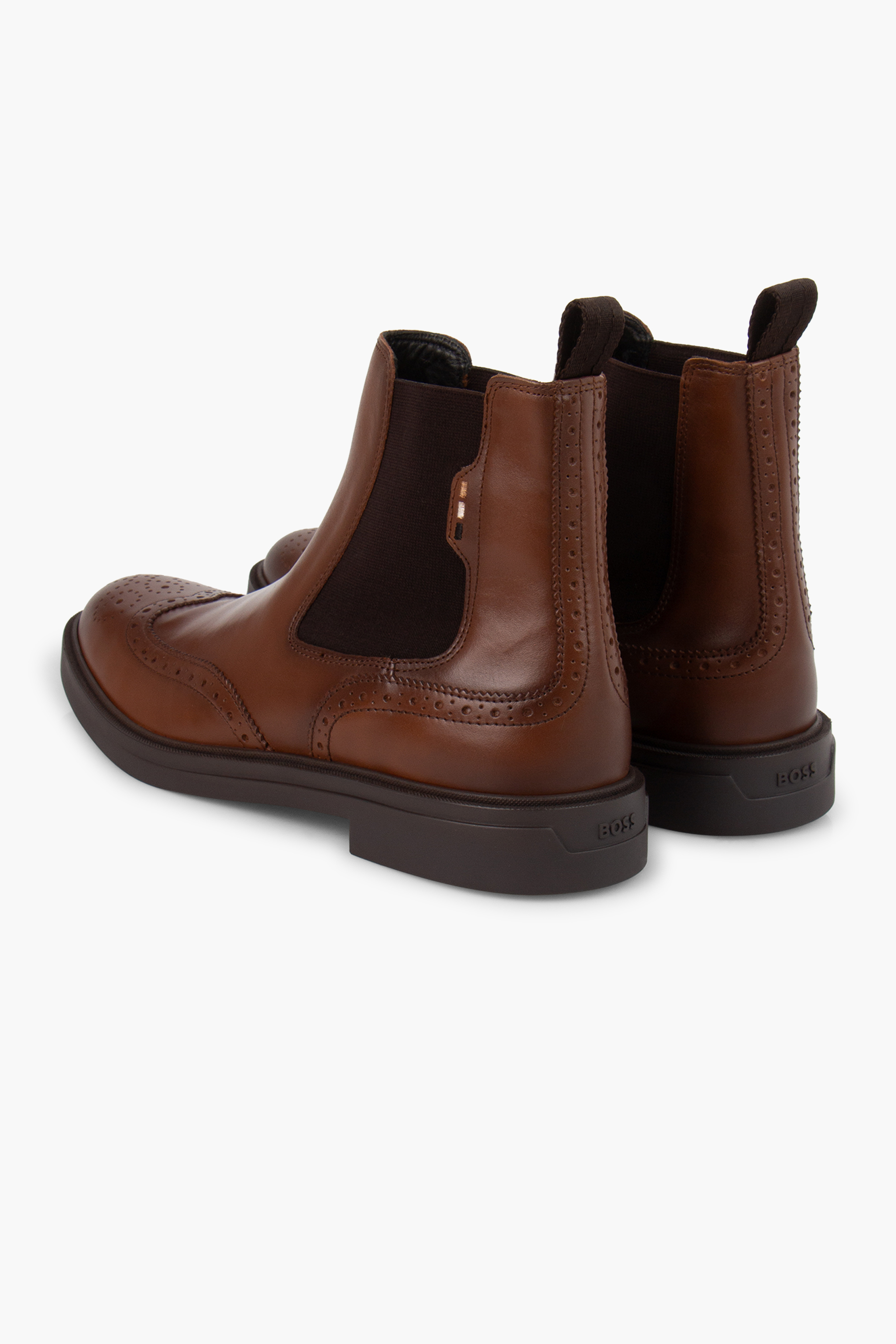 BOSS Brogue Leather Chelsea Boots Calev