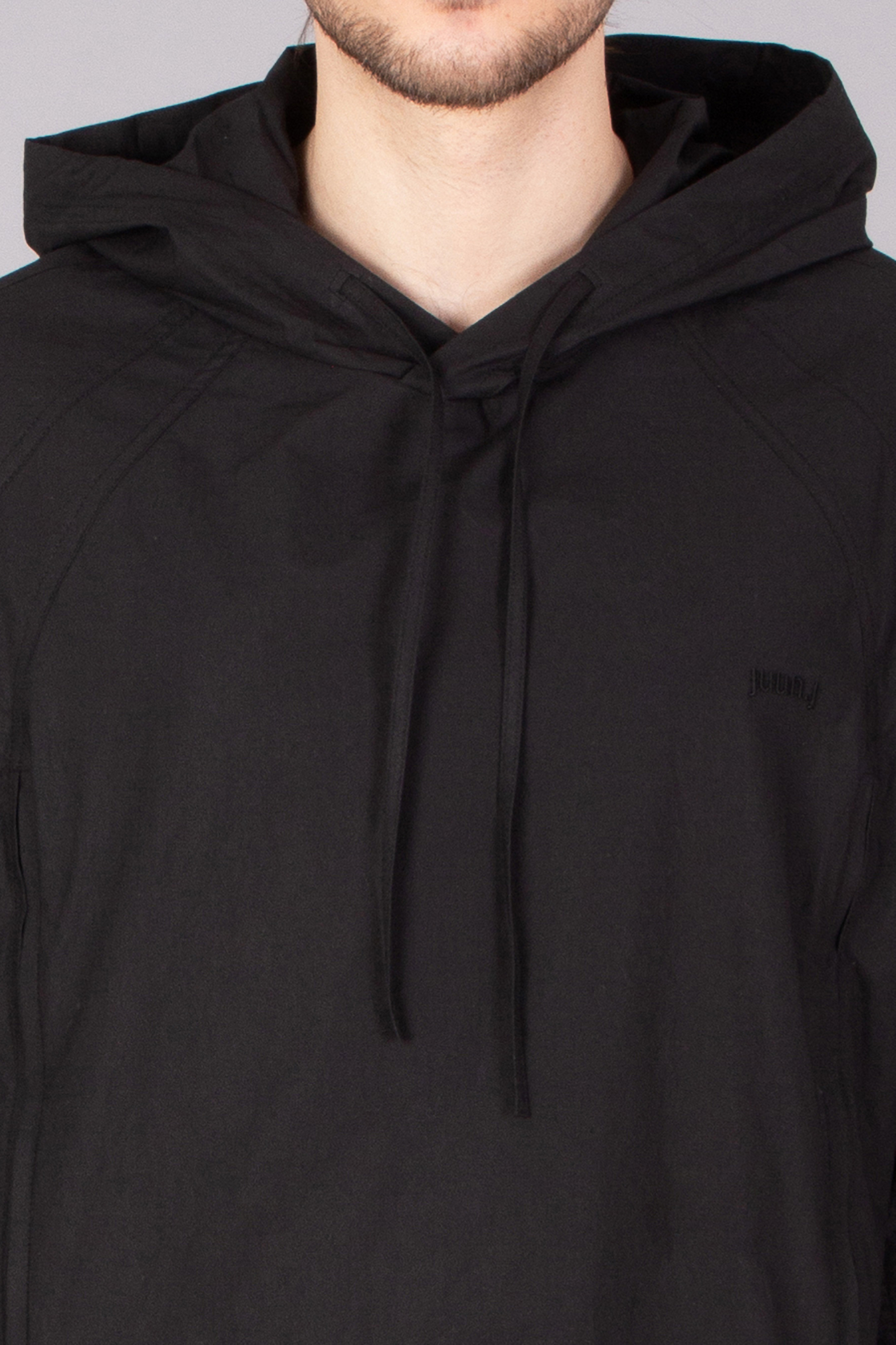 JUUN.J Loose Fit Side Zip Cotton Hoodie