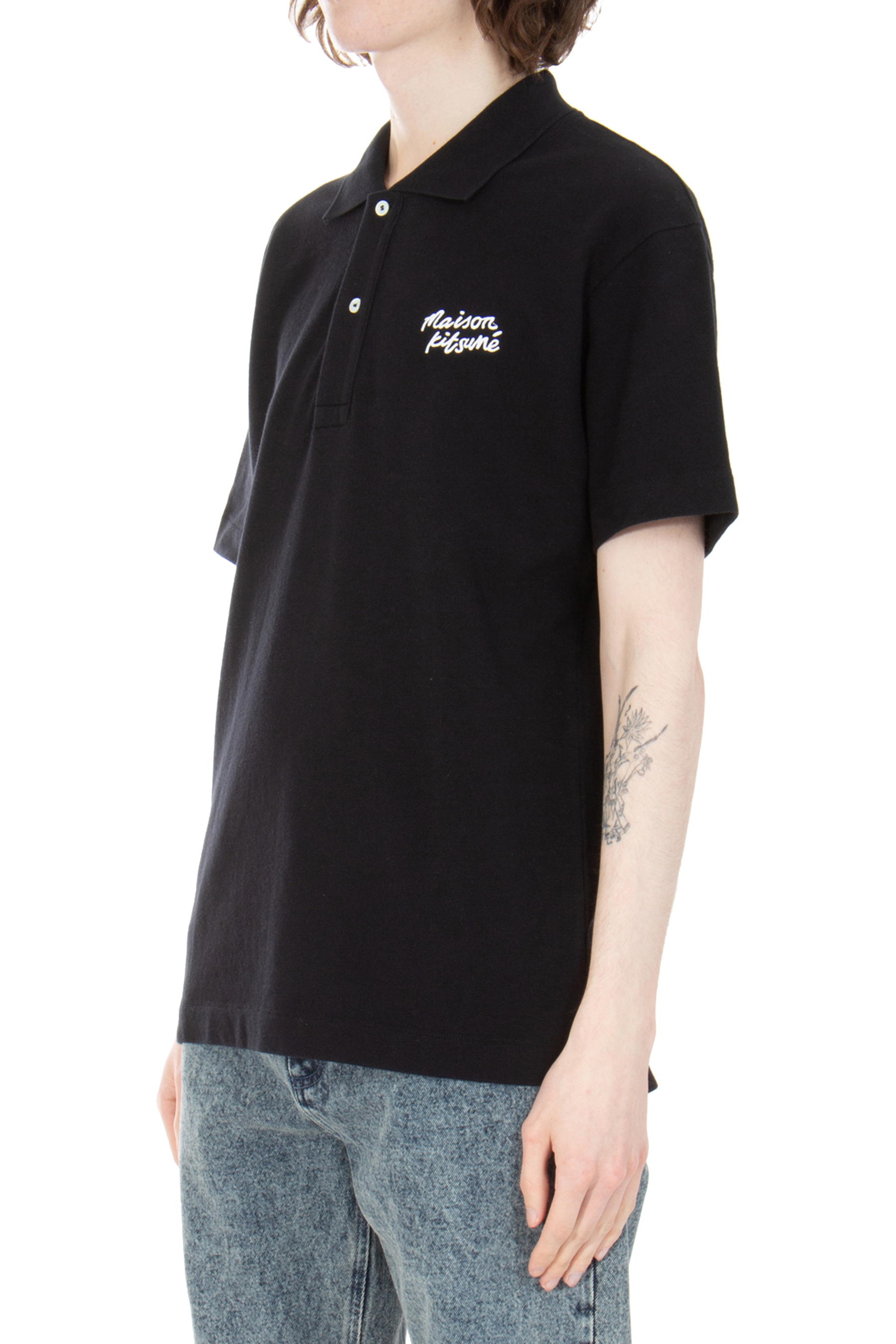 MAISON KITSUNÉ Embroidered Cotton Piqué Polo Shirt