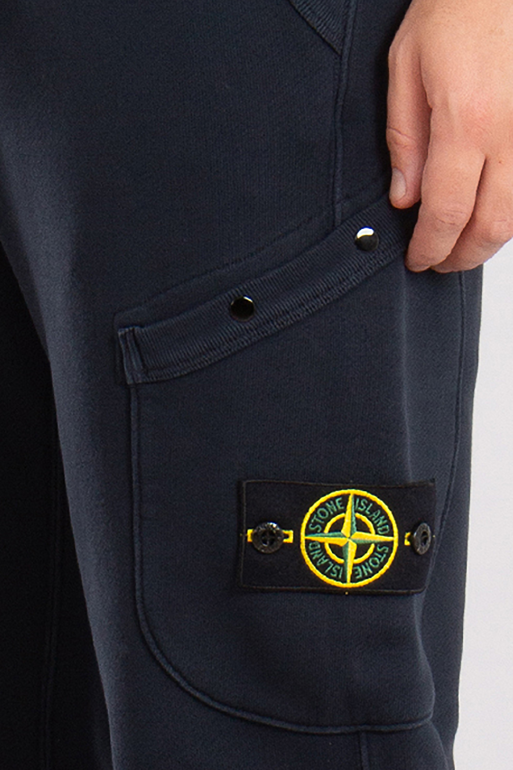 STONE ISLAND 'Old' Effect Organic Cotton Diagonal Fleece Sweatpants