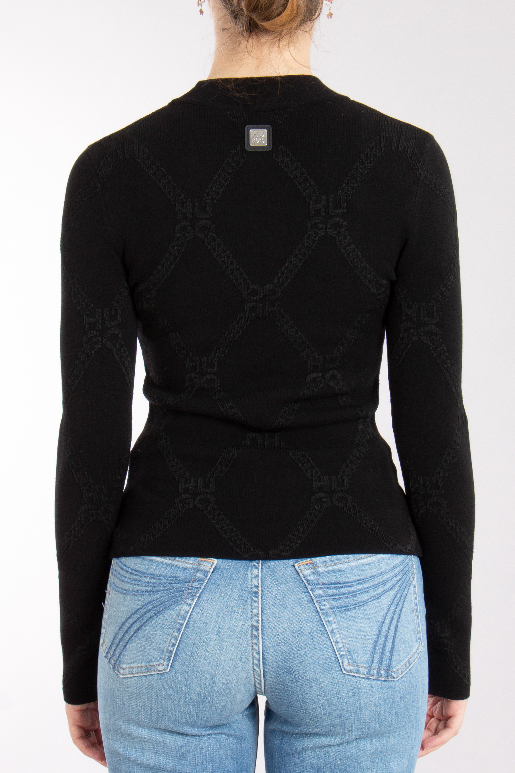 HUGO Logo Viscose Knit Sweater Sater