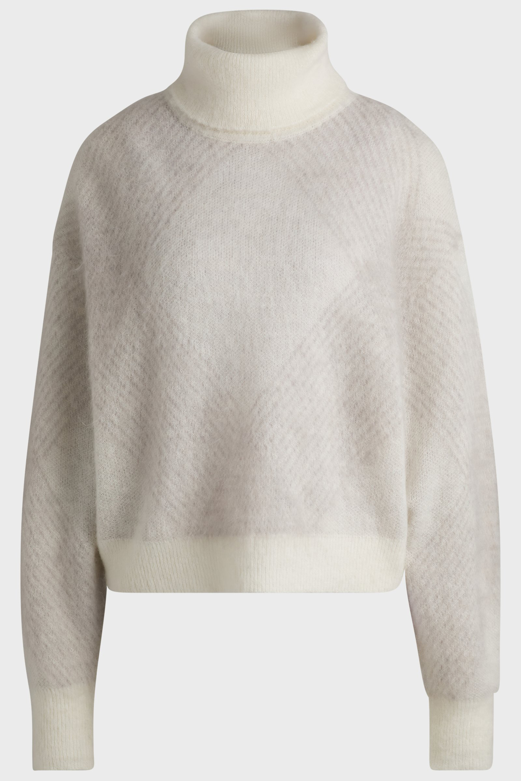 BOSS Patterned Mohair-Wool Blend Sweater Fewani