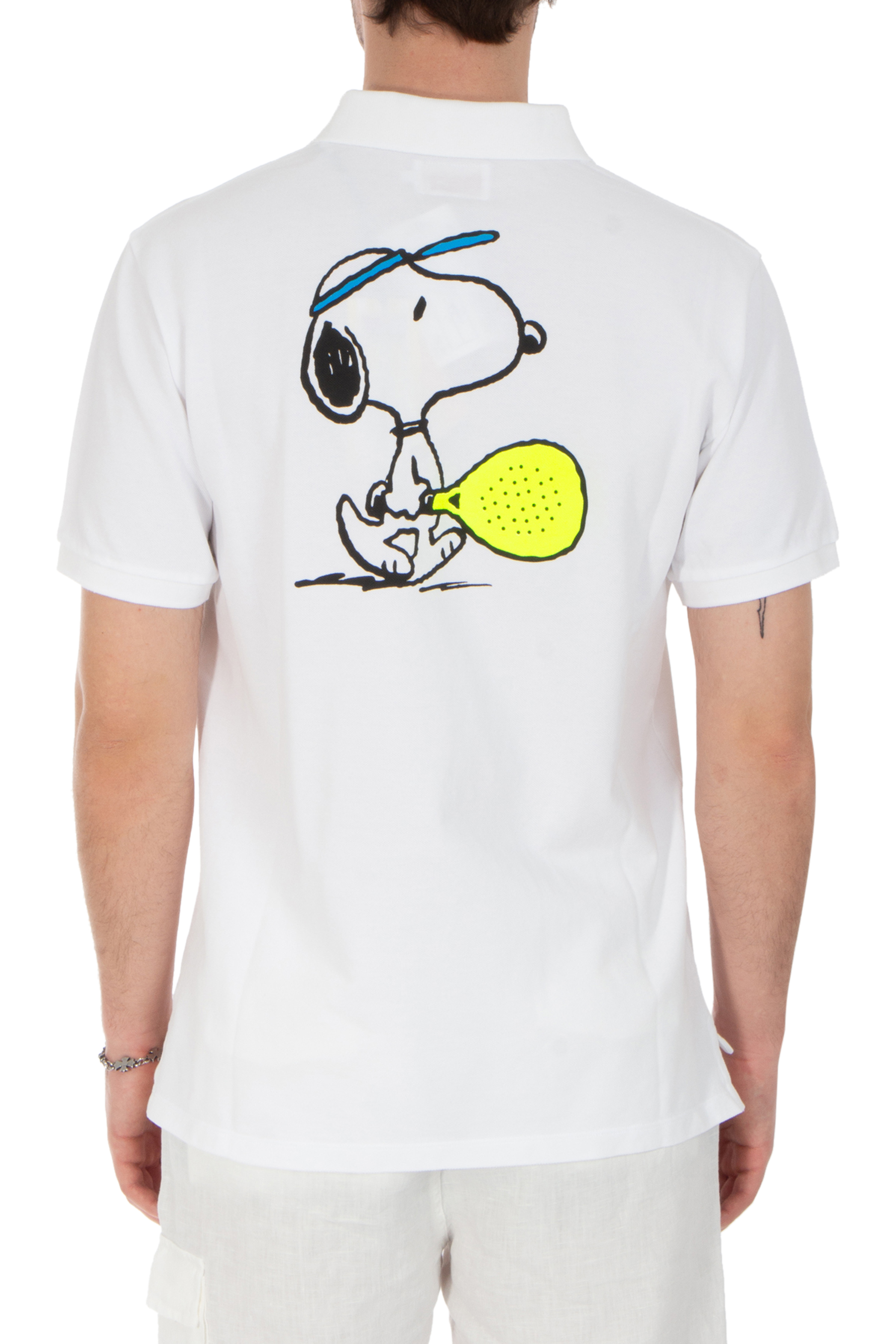 MC 2 SAINT BARTH Snoopy Padel Print Cotton Piqué Polo Shirt Beverly Hills