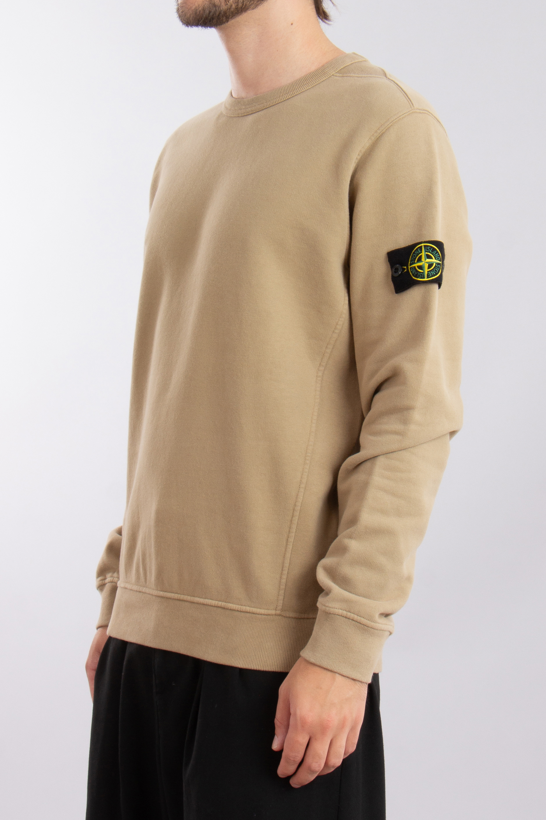 STONE ISLAND Brushed Organic Cotton Fleece Sweatshirt